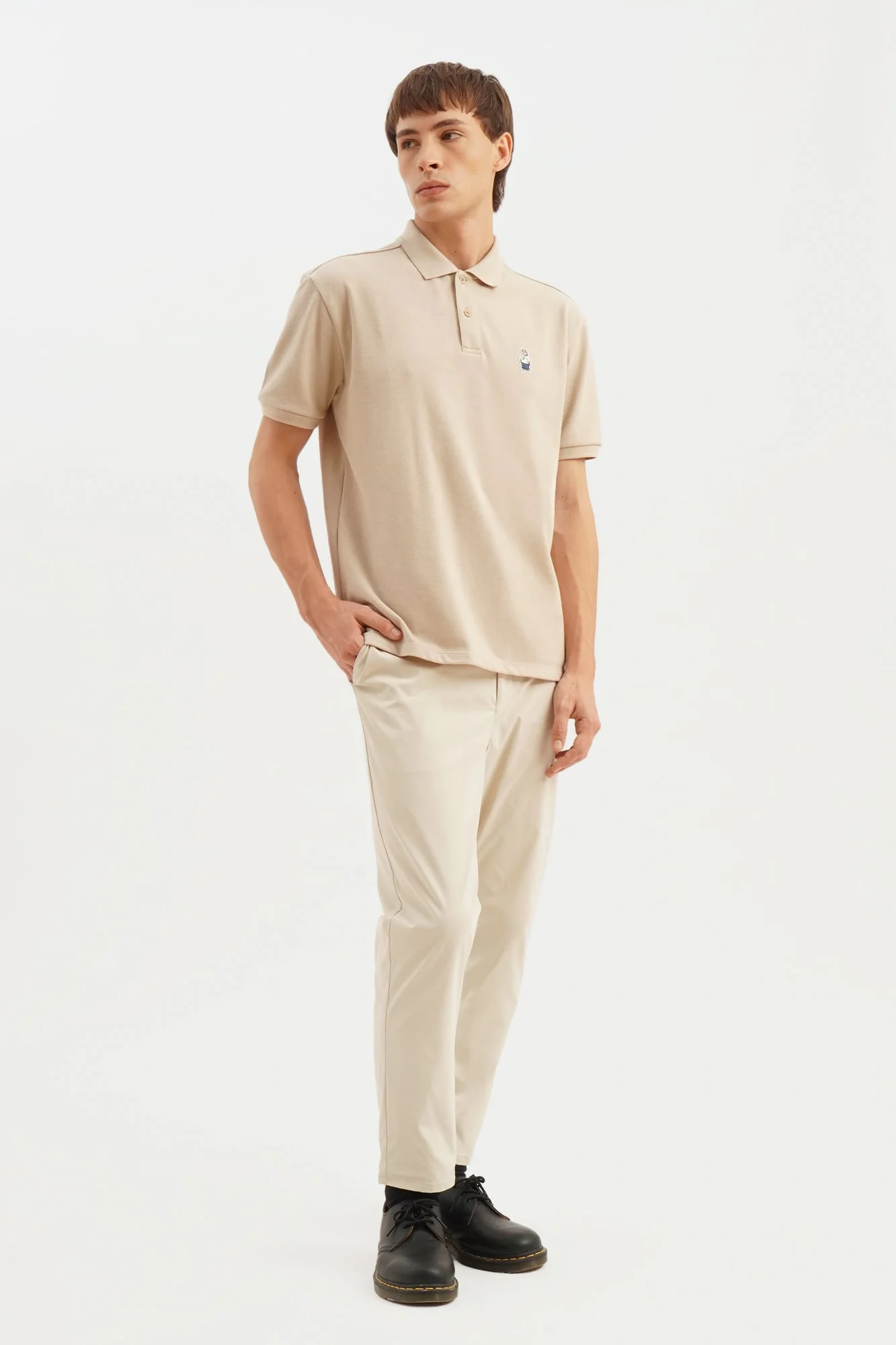 Relaxed Fit Polo with Crew Bear Patch Embroidery - Image 50
