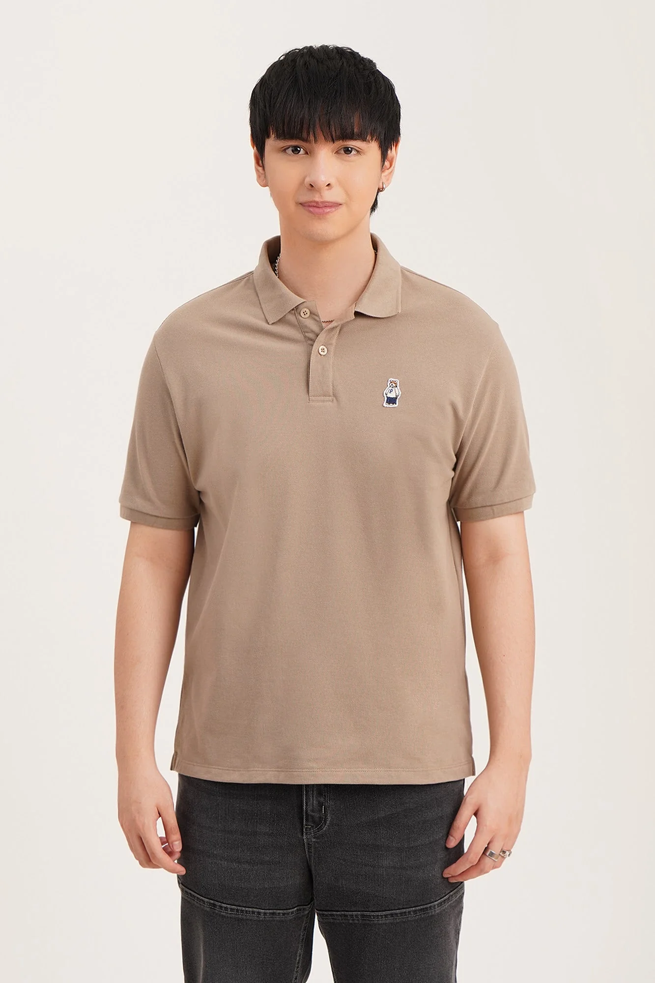 Relaxed Fit Polo with Crew Bear Patch Embroidery - Image 53