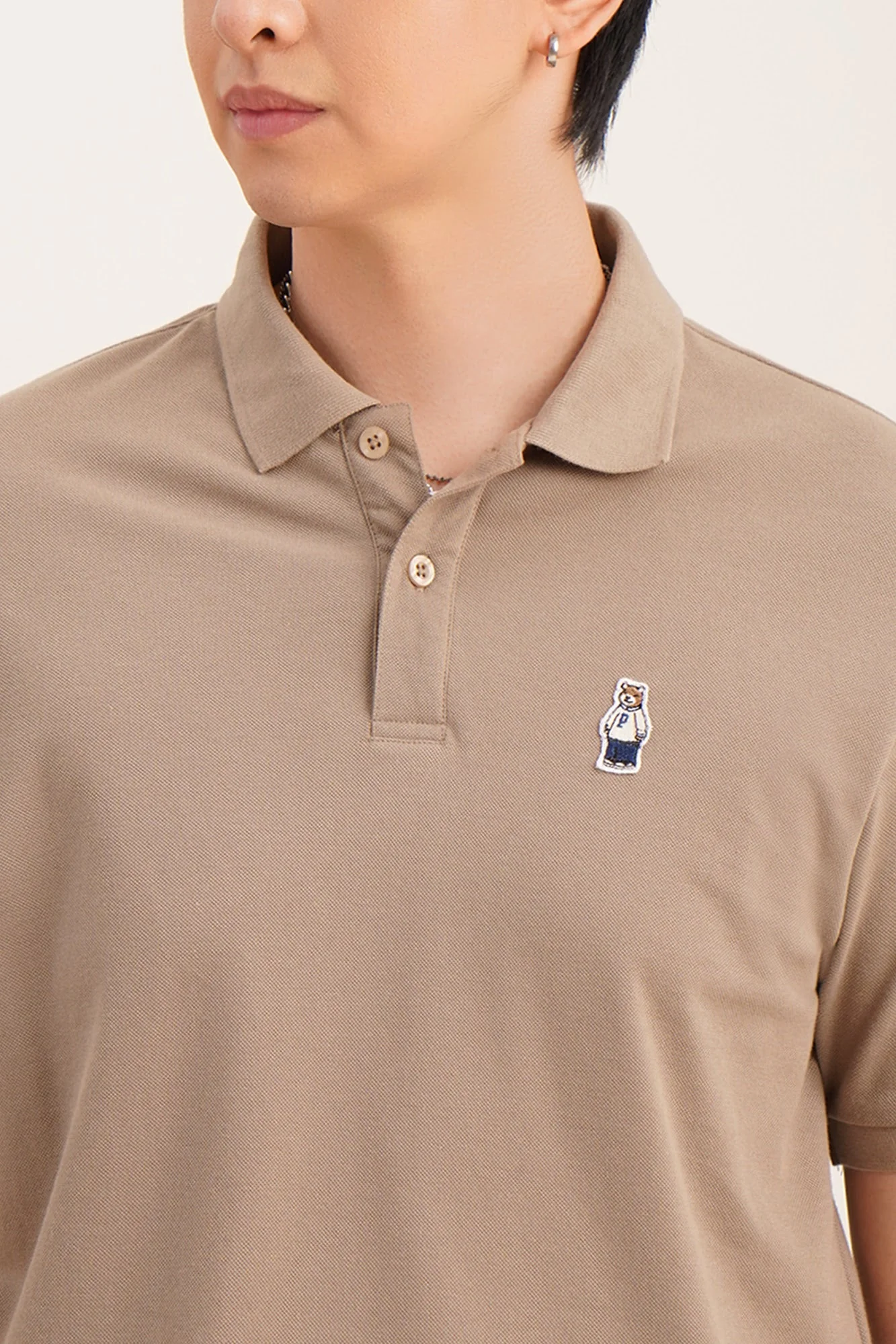 Relaxed Fit Polo with Crew Bear Patch Embroidery - Image 54