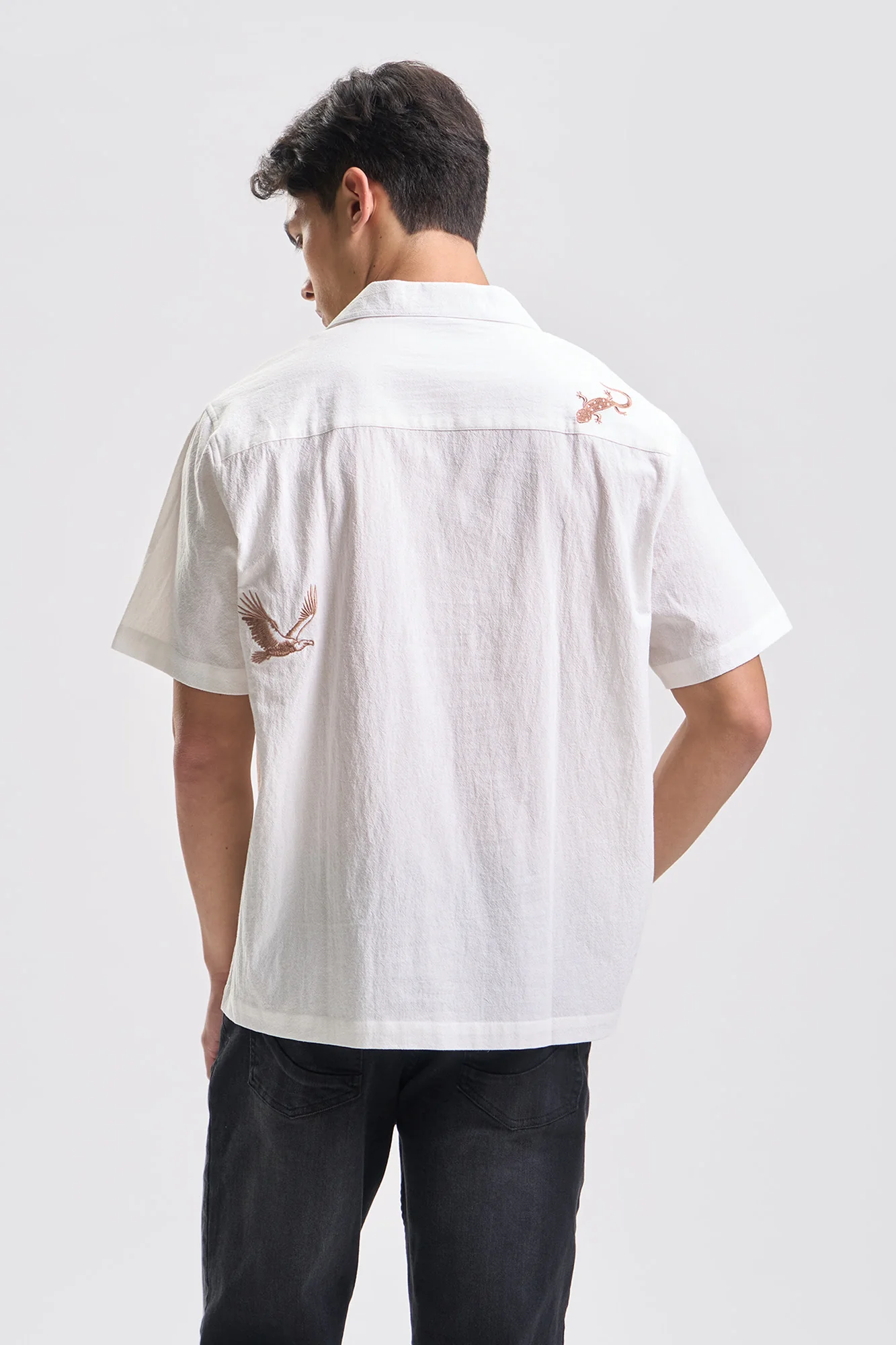 Relaxed Shirt with All-Over Embroidery - Image 3