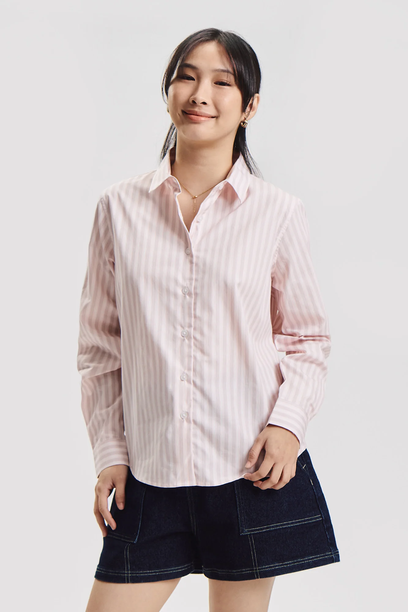 Relaxed Striped Long Sleeves Button Down Shirt