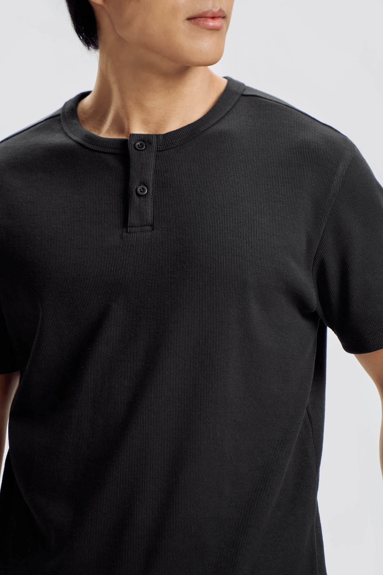 Ribbed Henley T-Shirt - Image 2