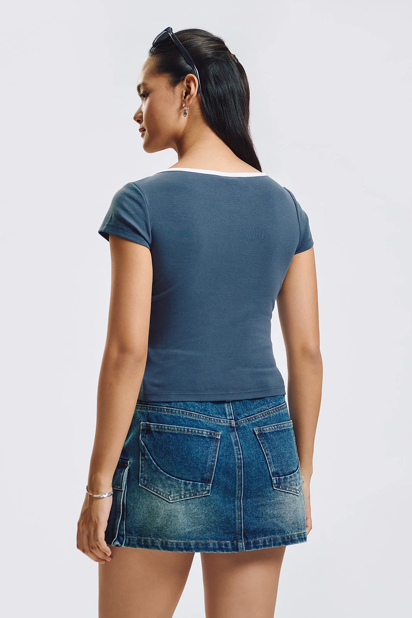 Romantic Rendezvous Boat Neck Slim T-Shirt - Image 3