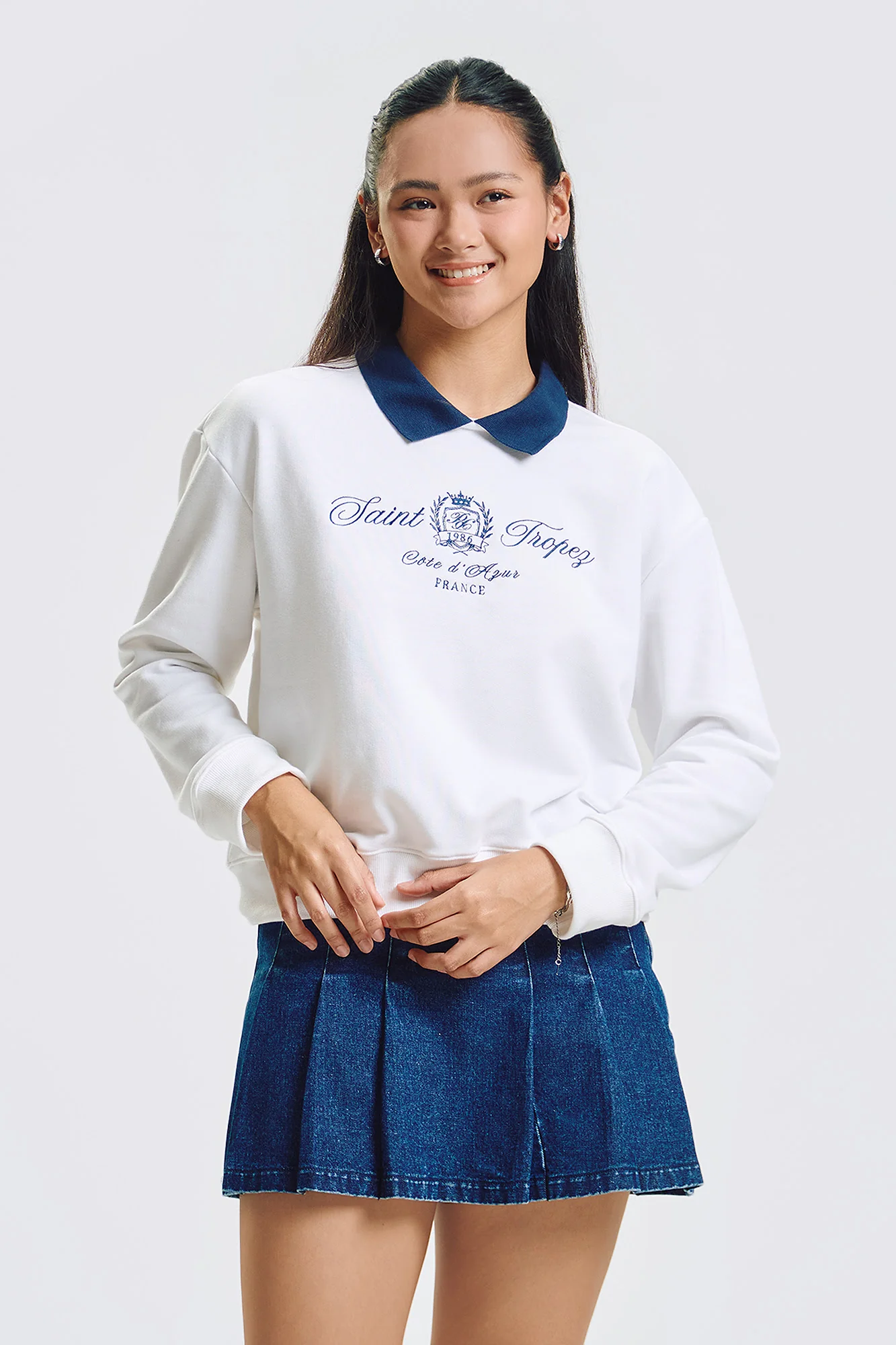 Saint Tropez Relaxed Two-Fer Pullover