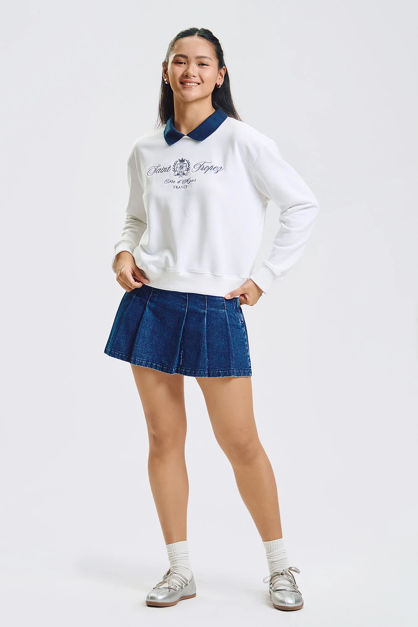 Saint Tropez Relaxed Two-Fer Pullover - Image 4