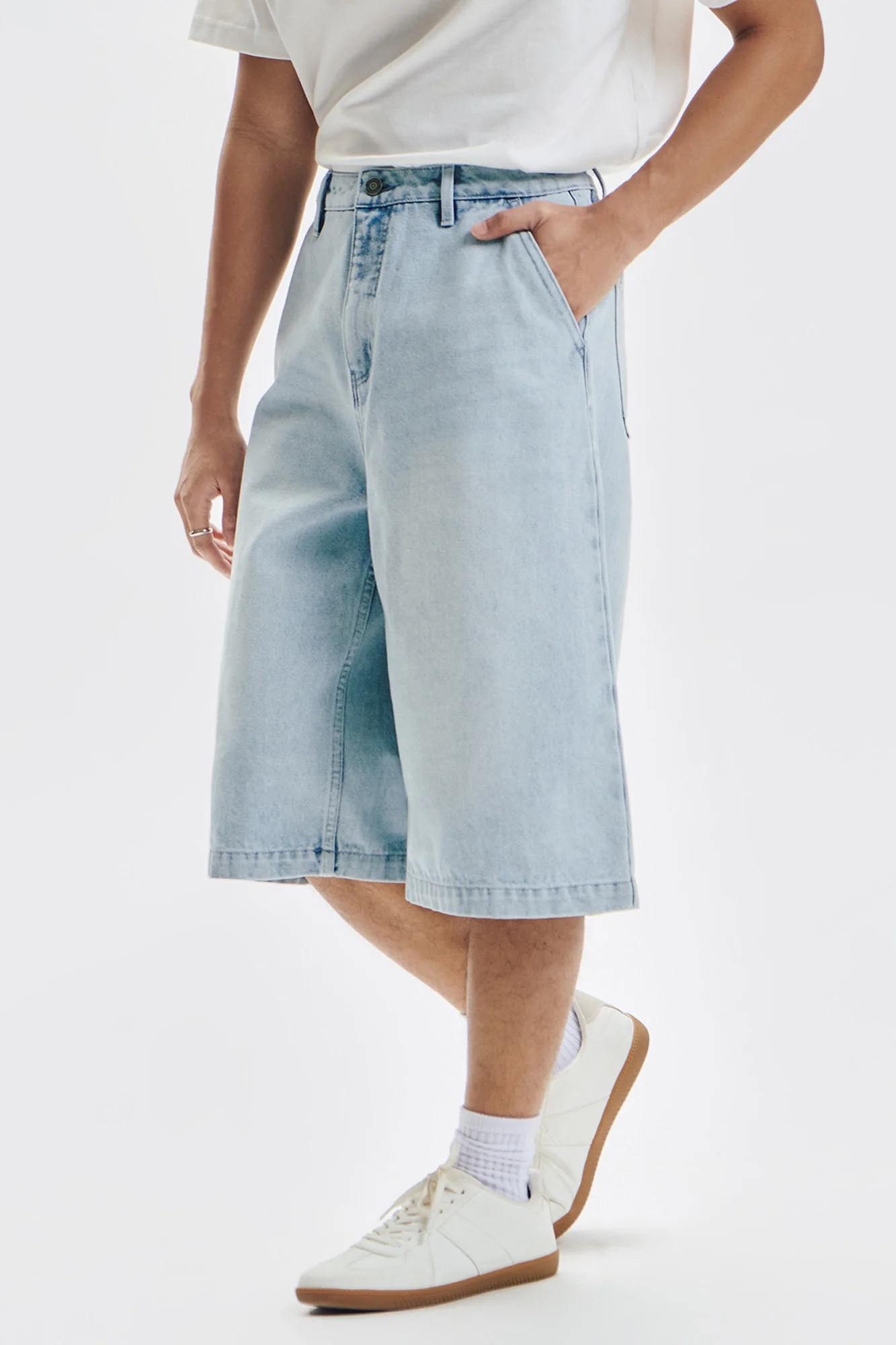 Skater Fit Denim Shorts - Image 4