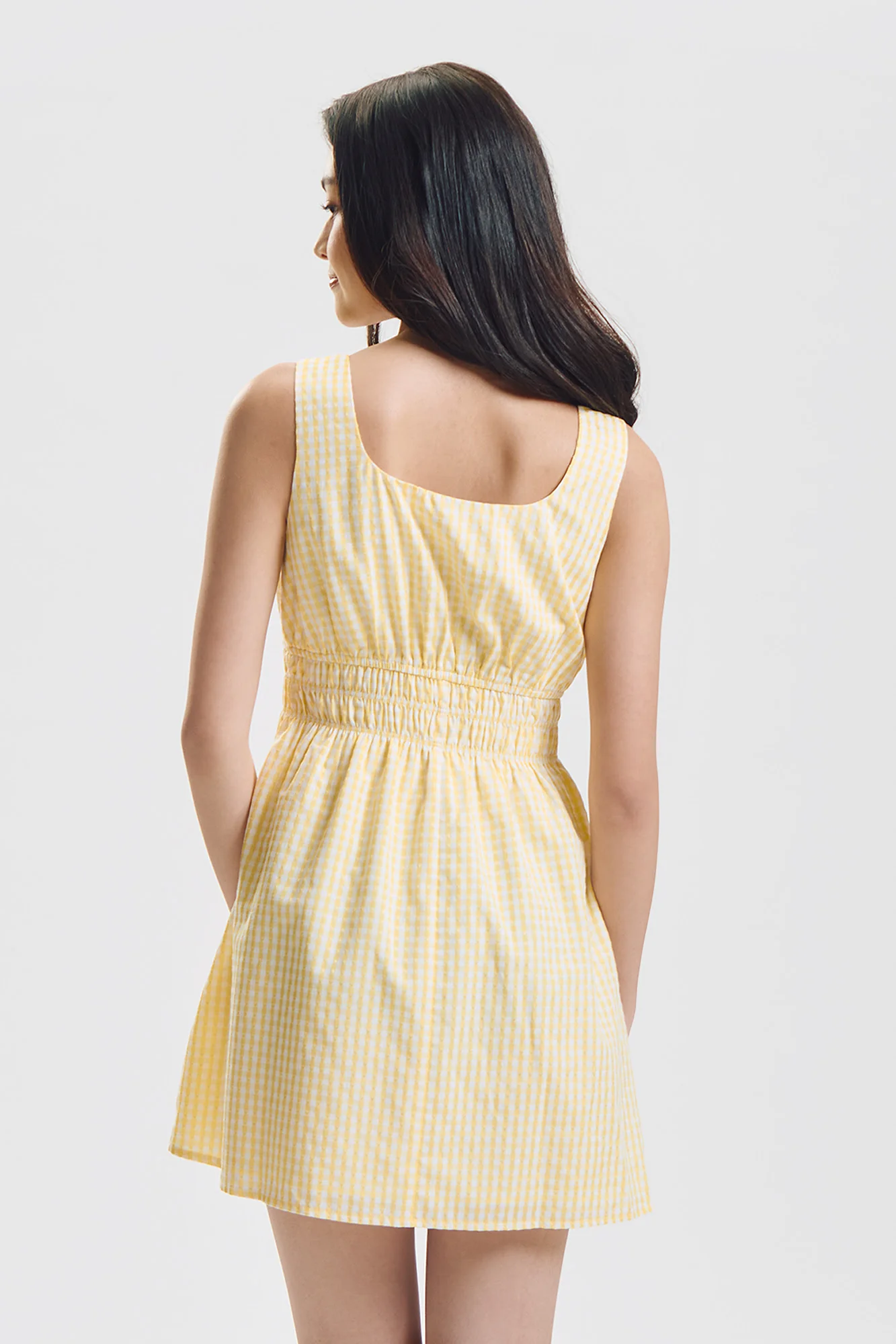 Sleeveless Gingham Mini Dress - Image 3
