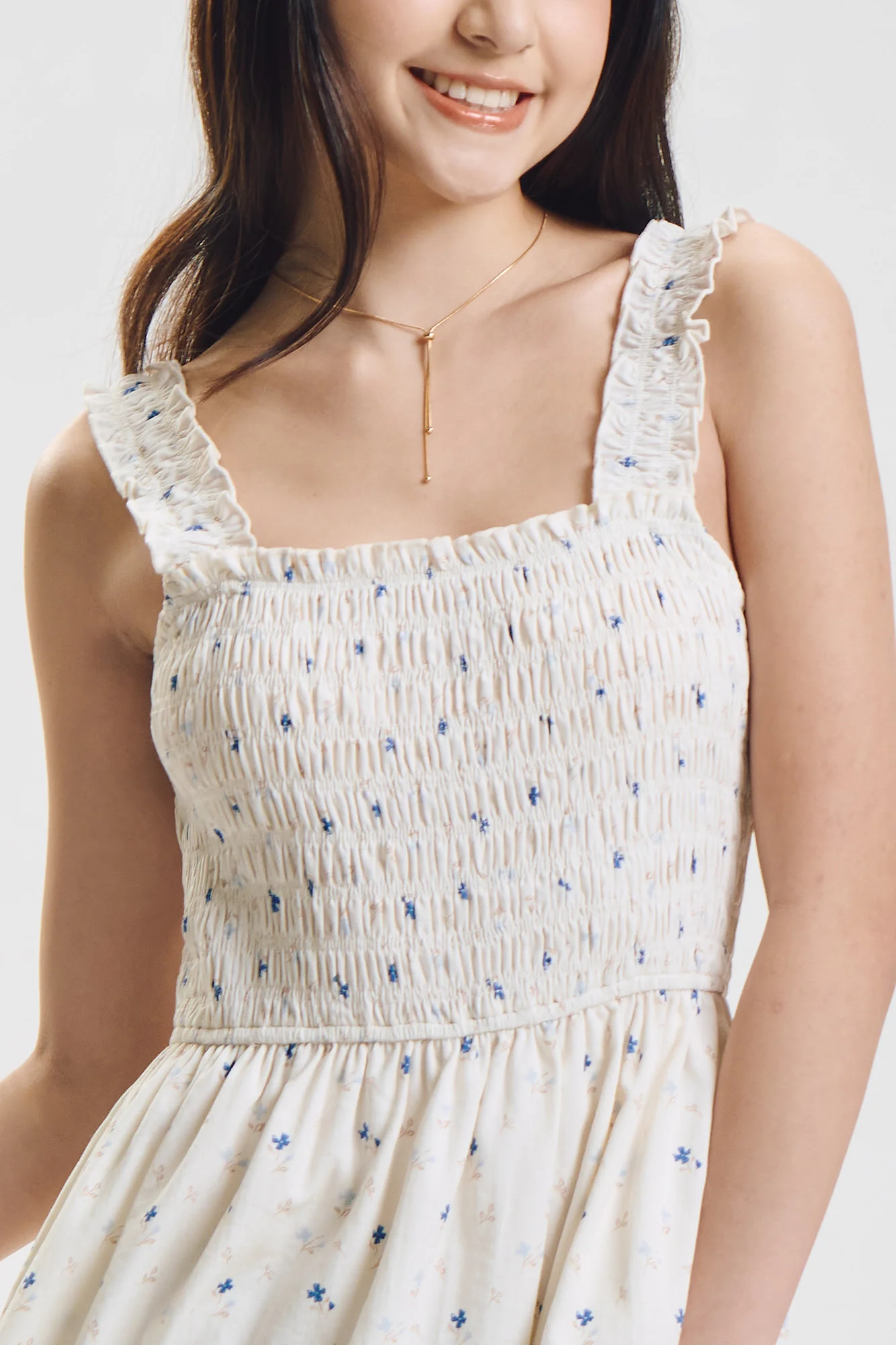 Sleeveless Smocked Printed Midi Dress - Image 2