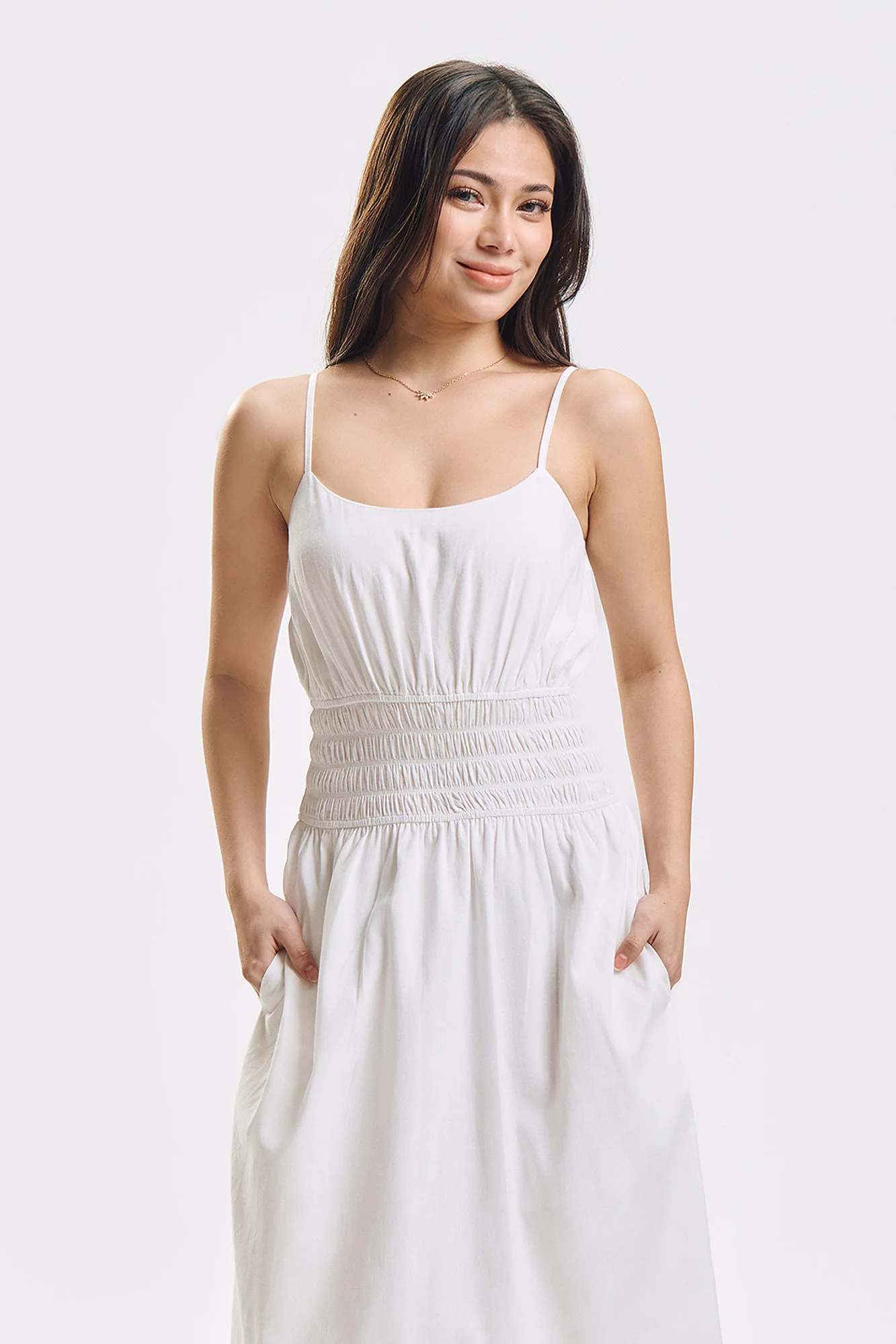 Sleeveless Smocking Maxi Dress