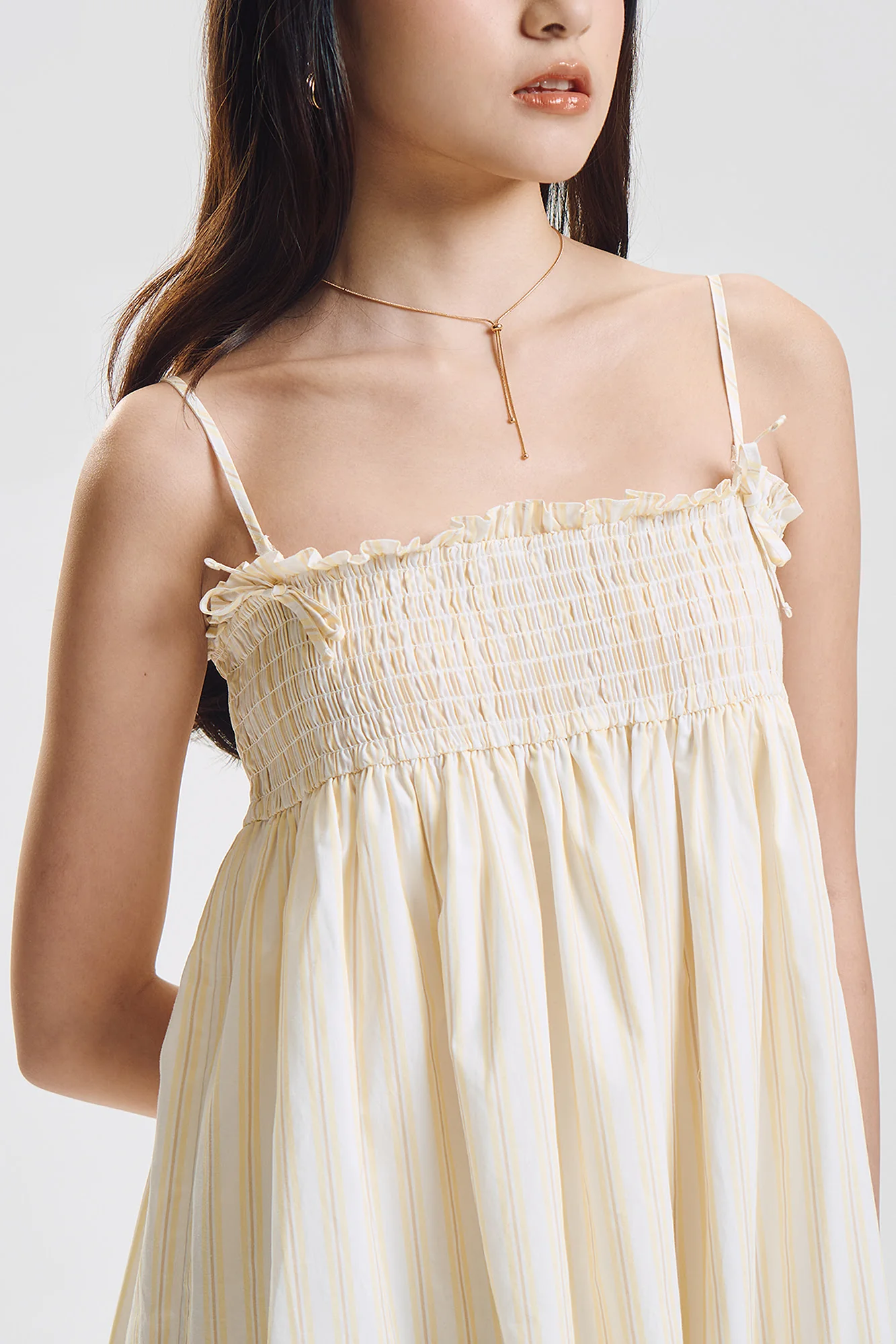 Sleeveless Two Way Smocked Striped Mini Dress - Image 2