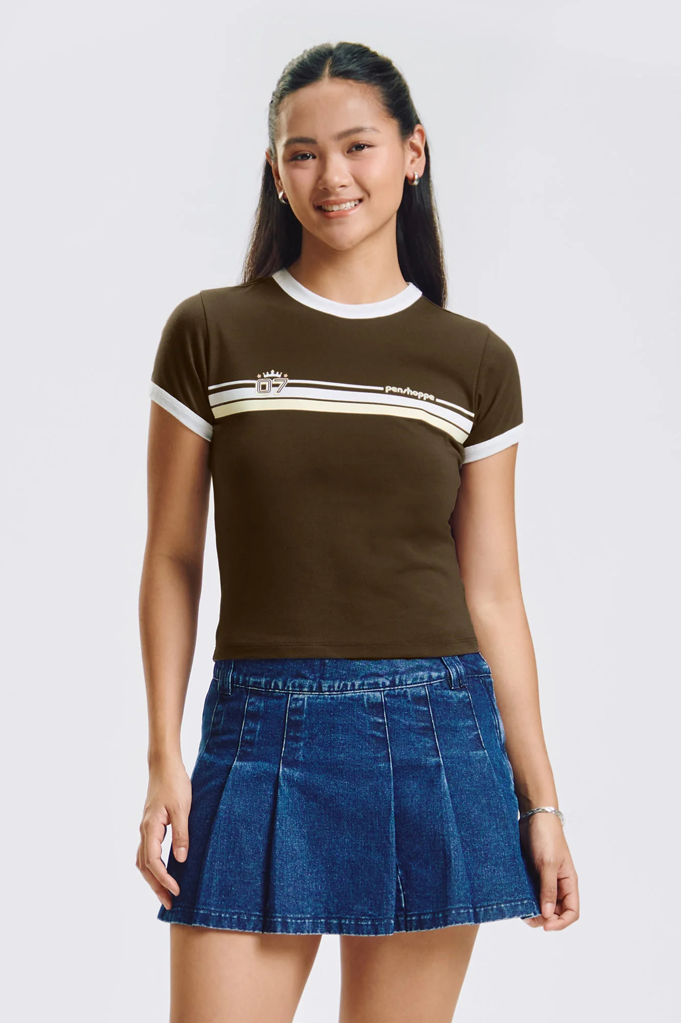 Slim Branding Ringer Graphic T-Shirt