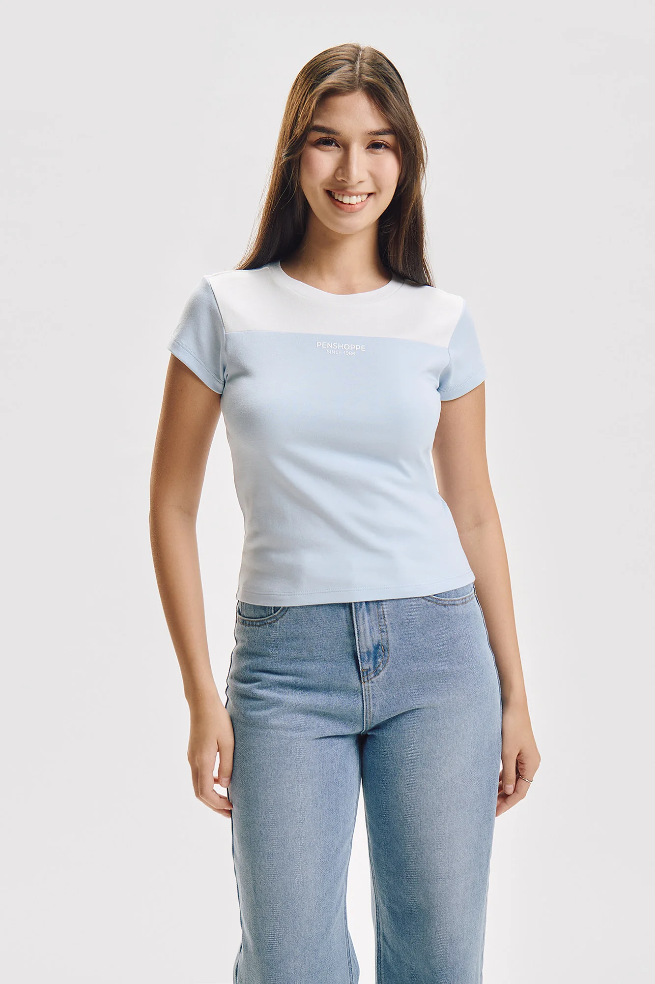 Slim Contrast Color Blocking T-Shirt with Branding