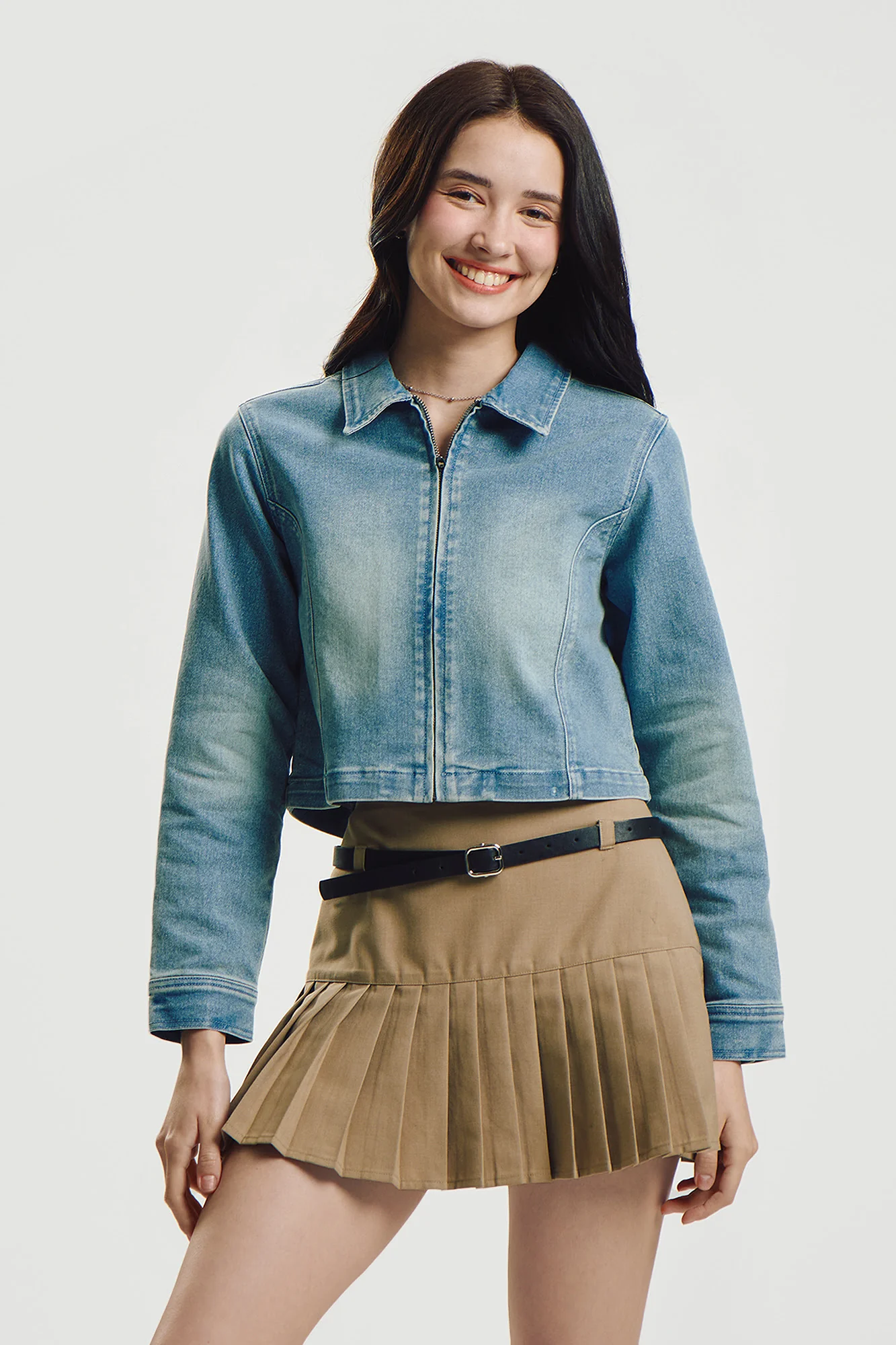 Slim Denim Zip Jacket