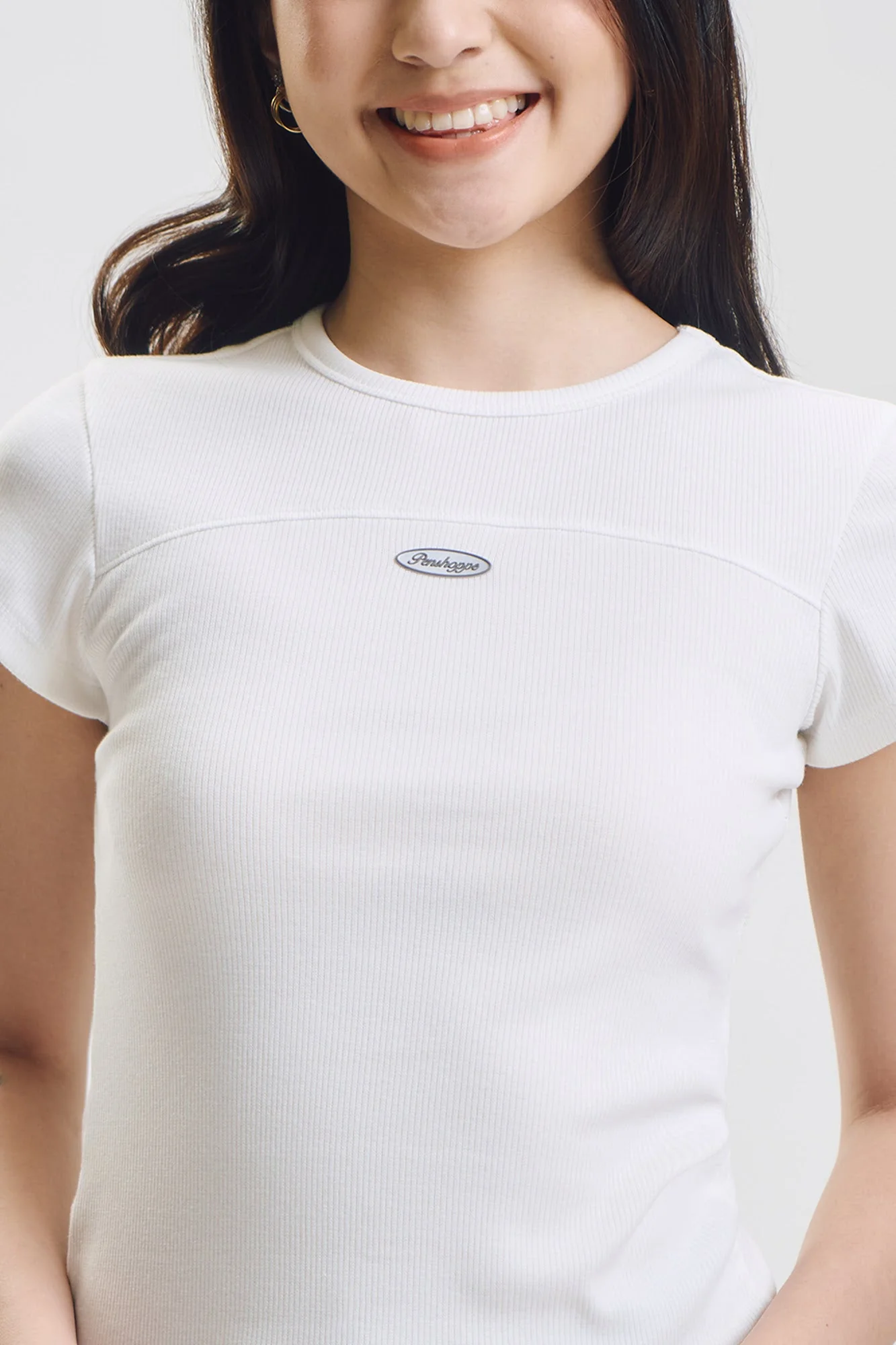 Slim Ribbed Knit T-Shirt with Branding - Image 10