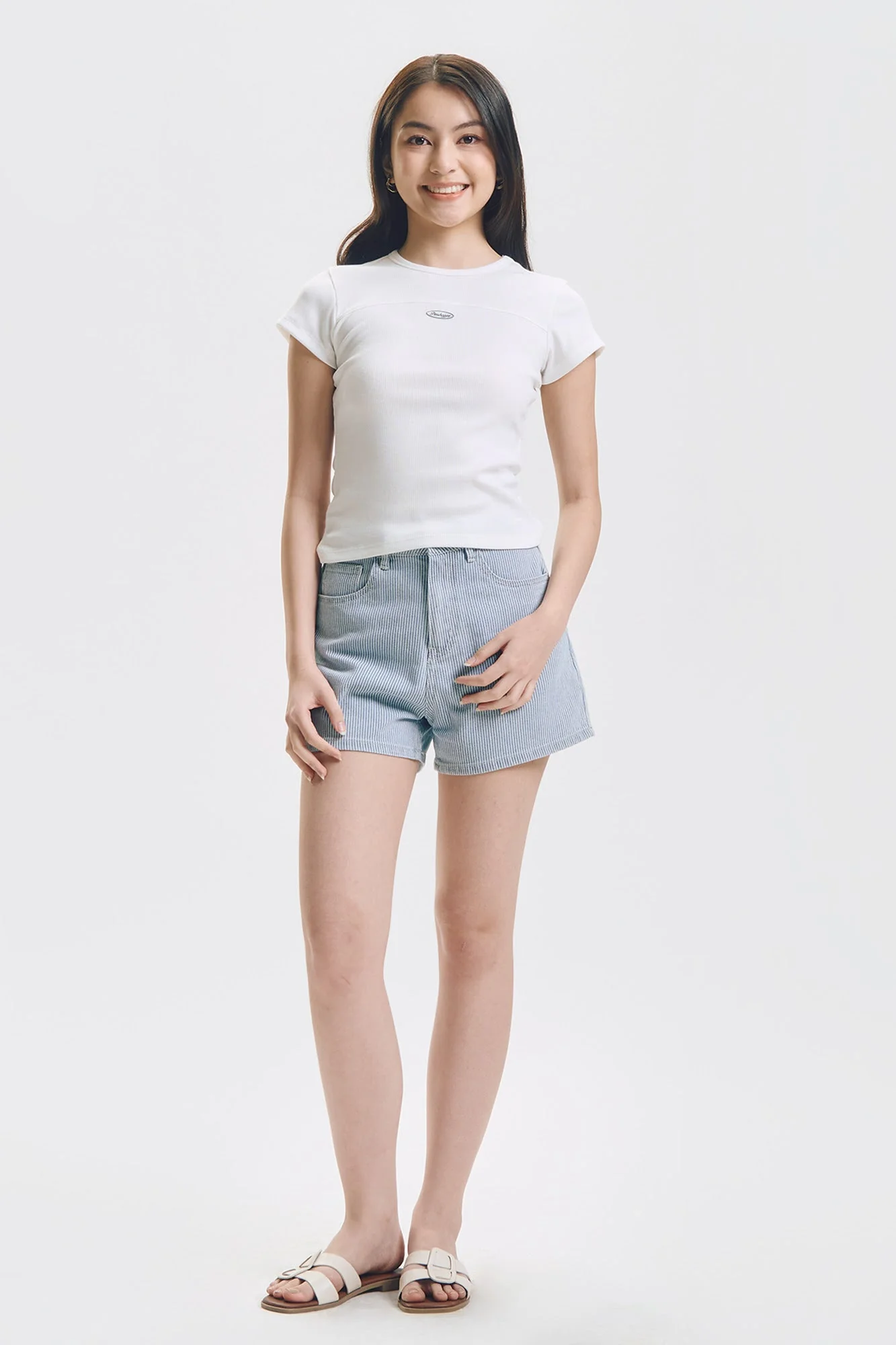 Slim Ribbed Knit T-Shirt with Branding - Image 12