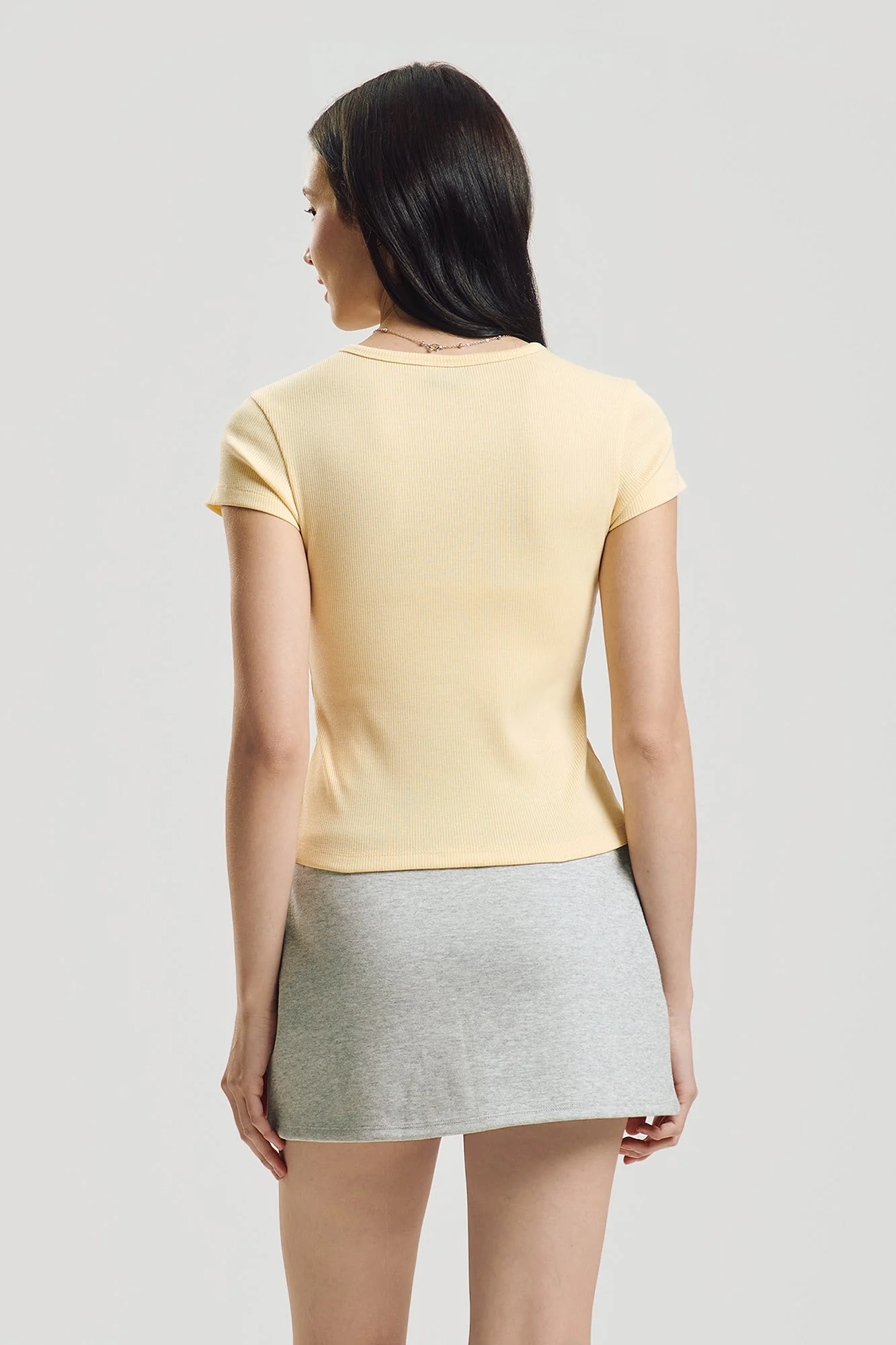 Slim Ribbed Knit T-Shirt with Branding - Image 15
