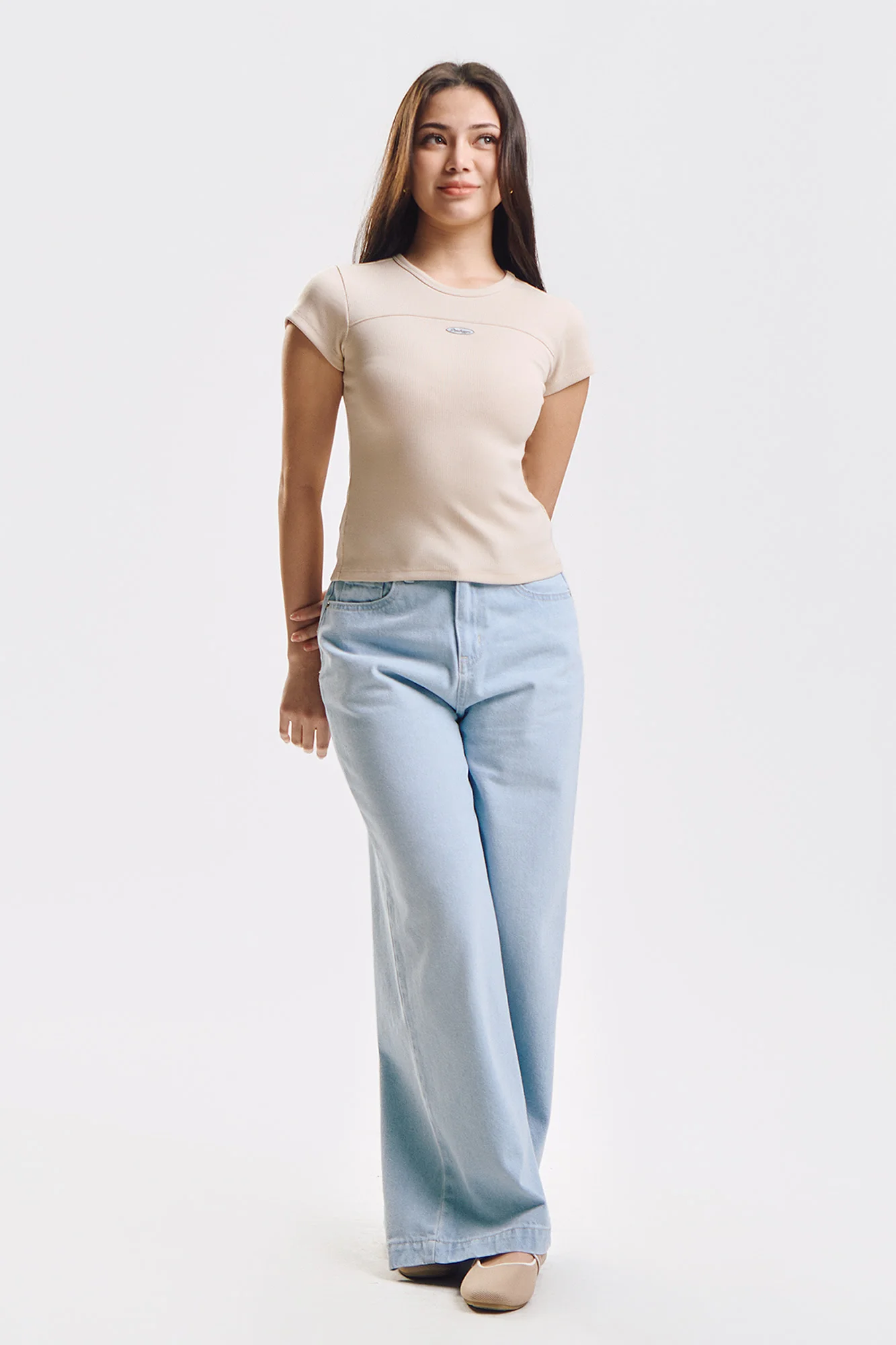 Slim Ribbed Knit T-Shirt with Branding - Image 4