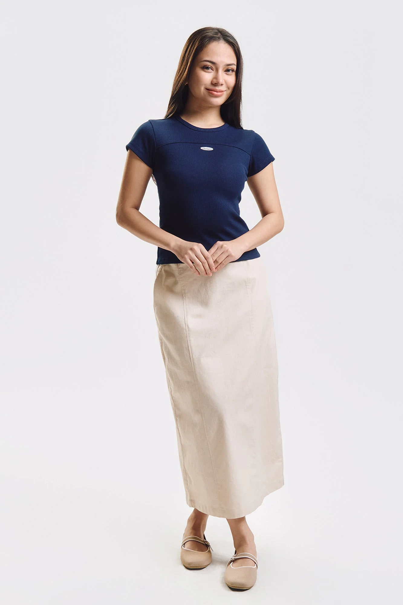 Slim Ribbed Knit T-Shirt with Branding - Image 8