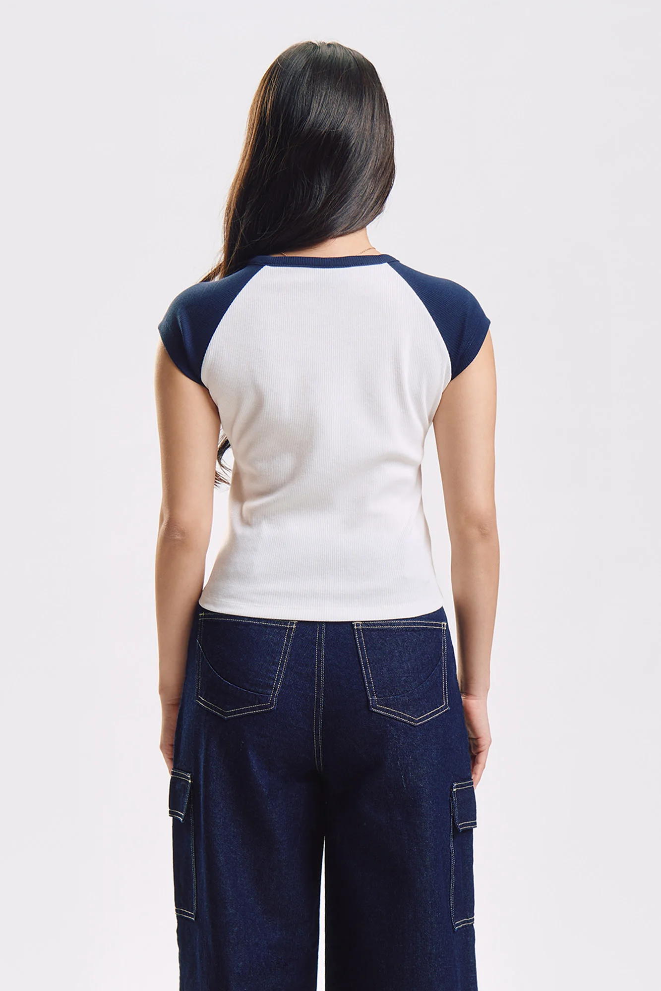 Slim Ribbed Knit Top with Star Patch - Image 3