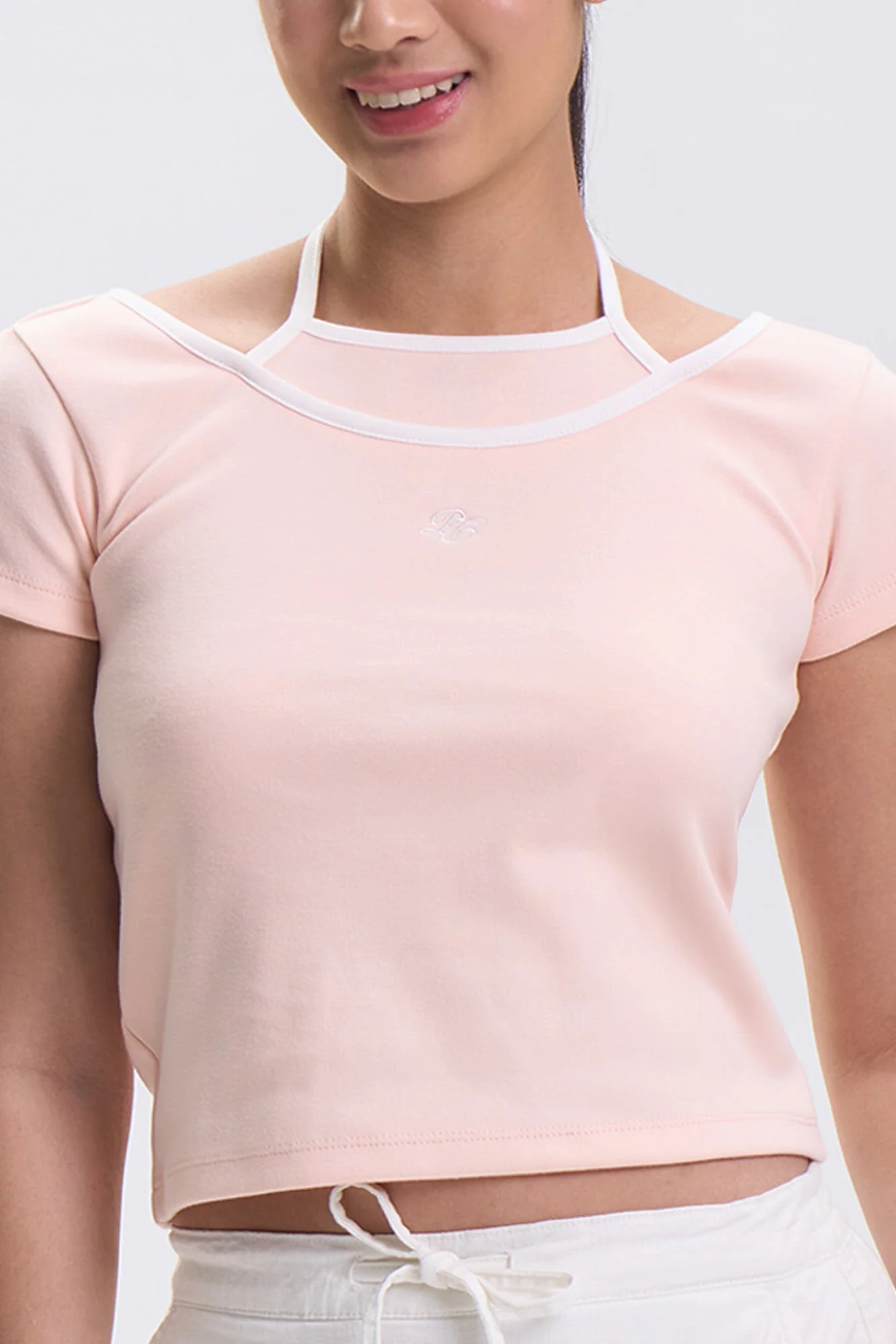 Slim Two-Fer Halter Neck Top - Image 6