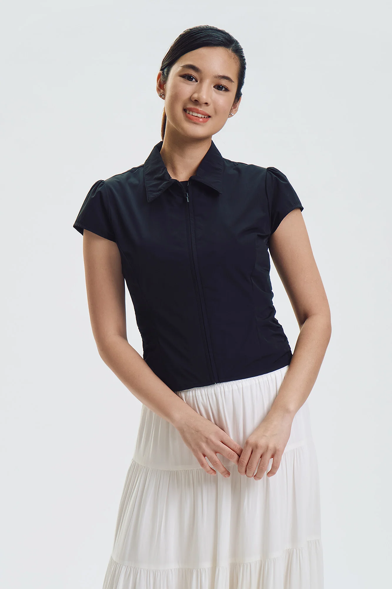 Slim Zip Nylon Shirt