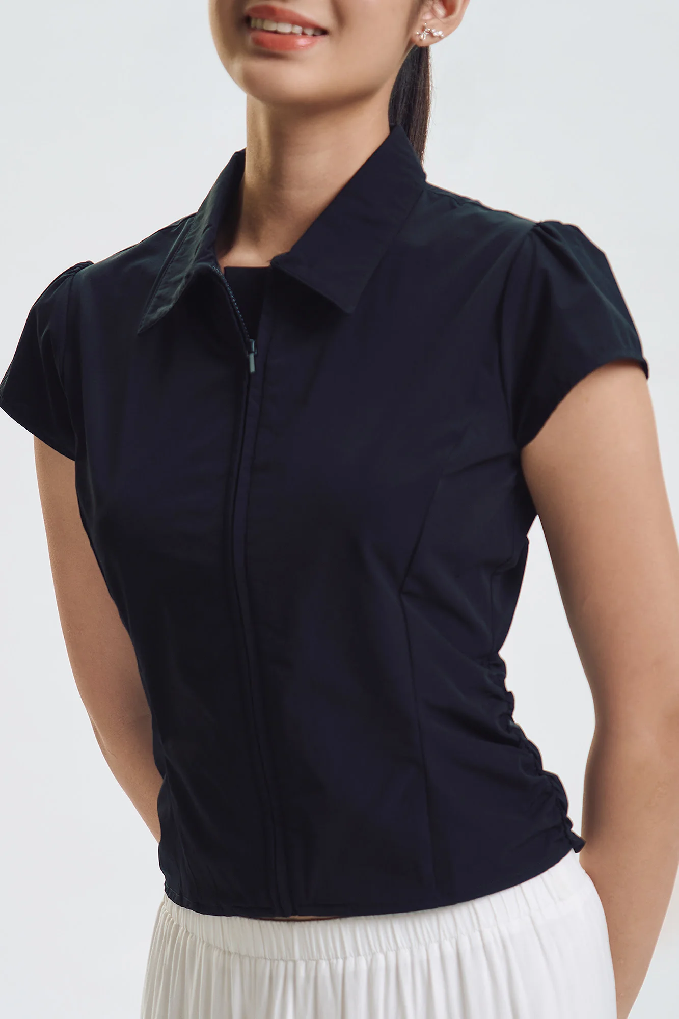 Slim Zip Nylon Shirt - Image 2