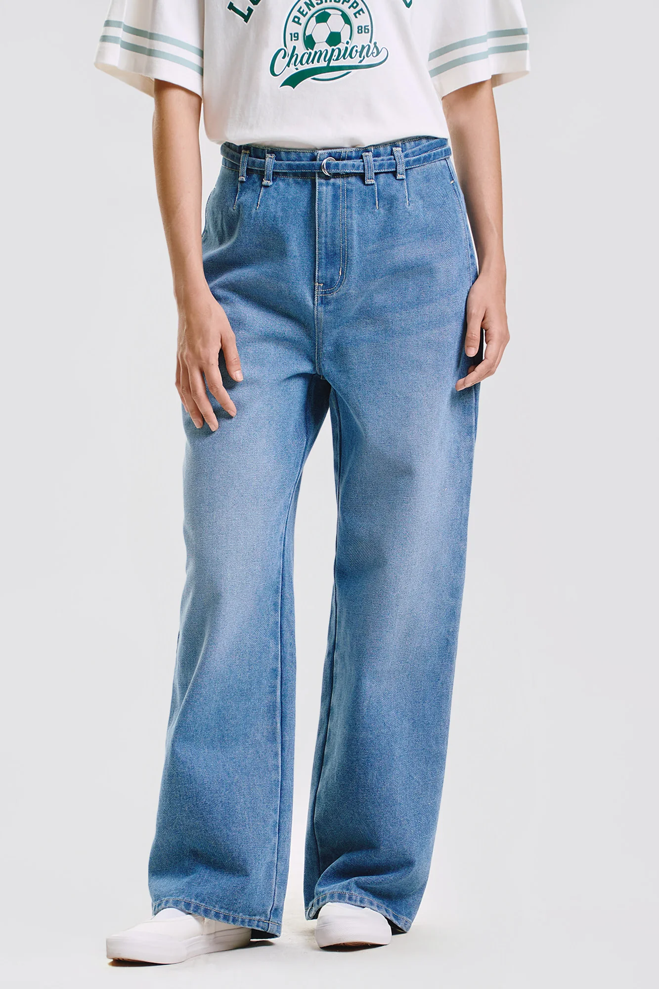 Straight Fit Jeans with Belt
