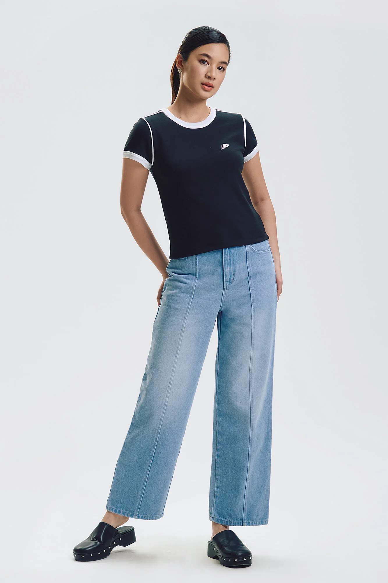 Straight Fit Jeans with Front Seam Detail - Image 5