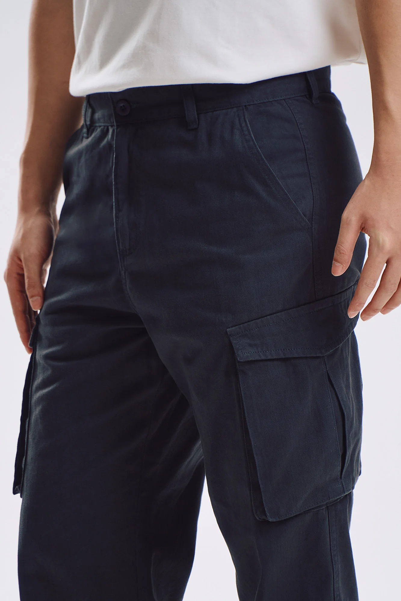 Straight Fit Washed Cargo Pants - Image 2