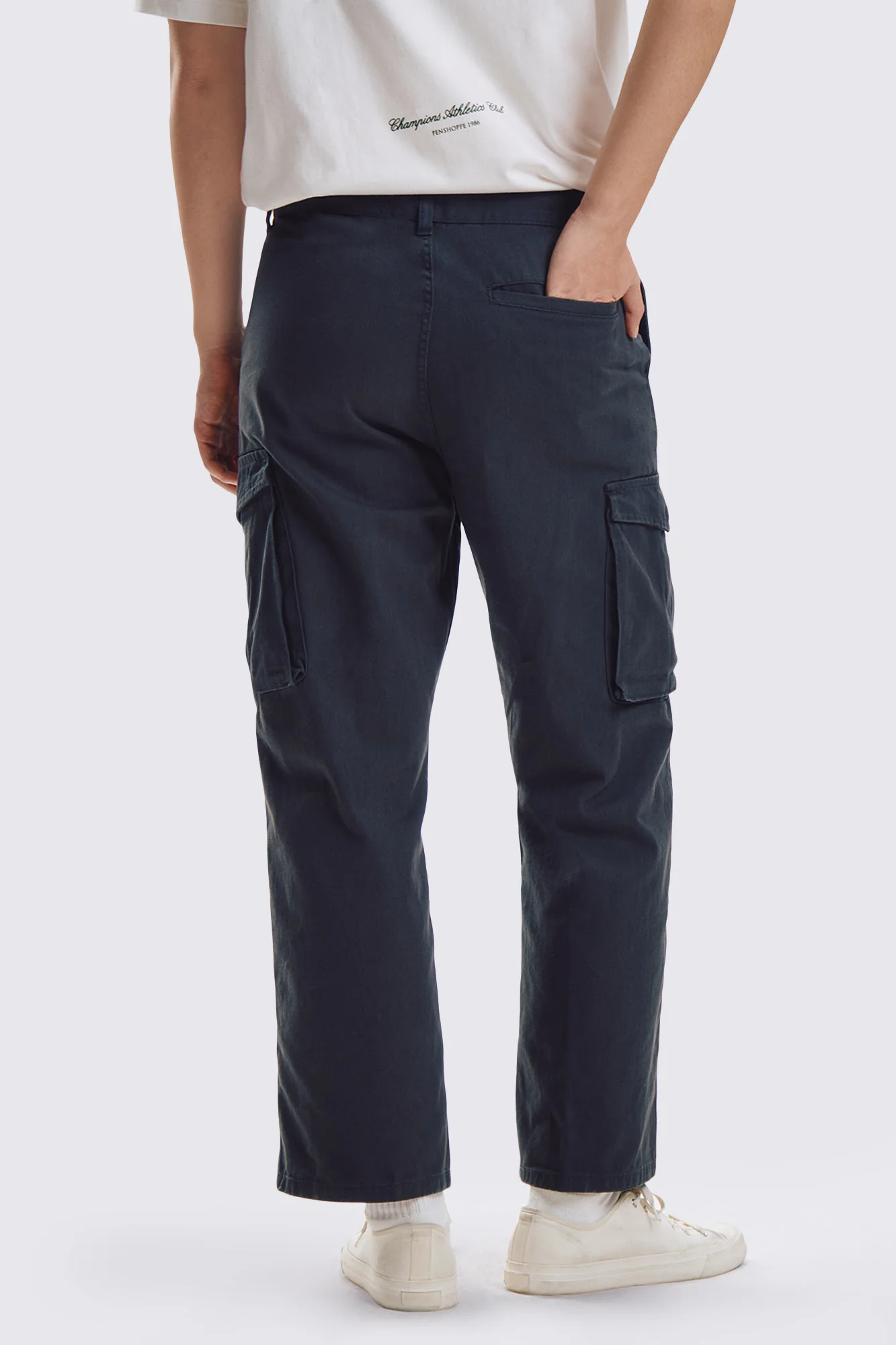Straight Fit Washed Cargo Pants - Image 3