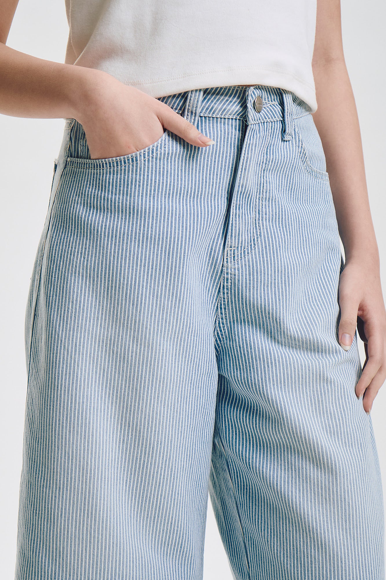 Striped Denim Culottes - Image 2