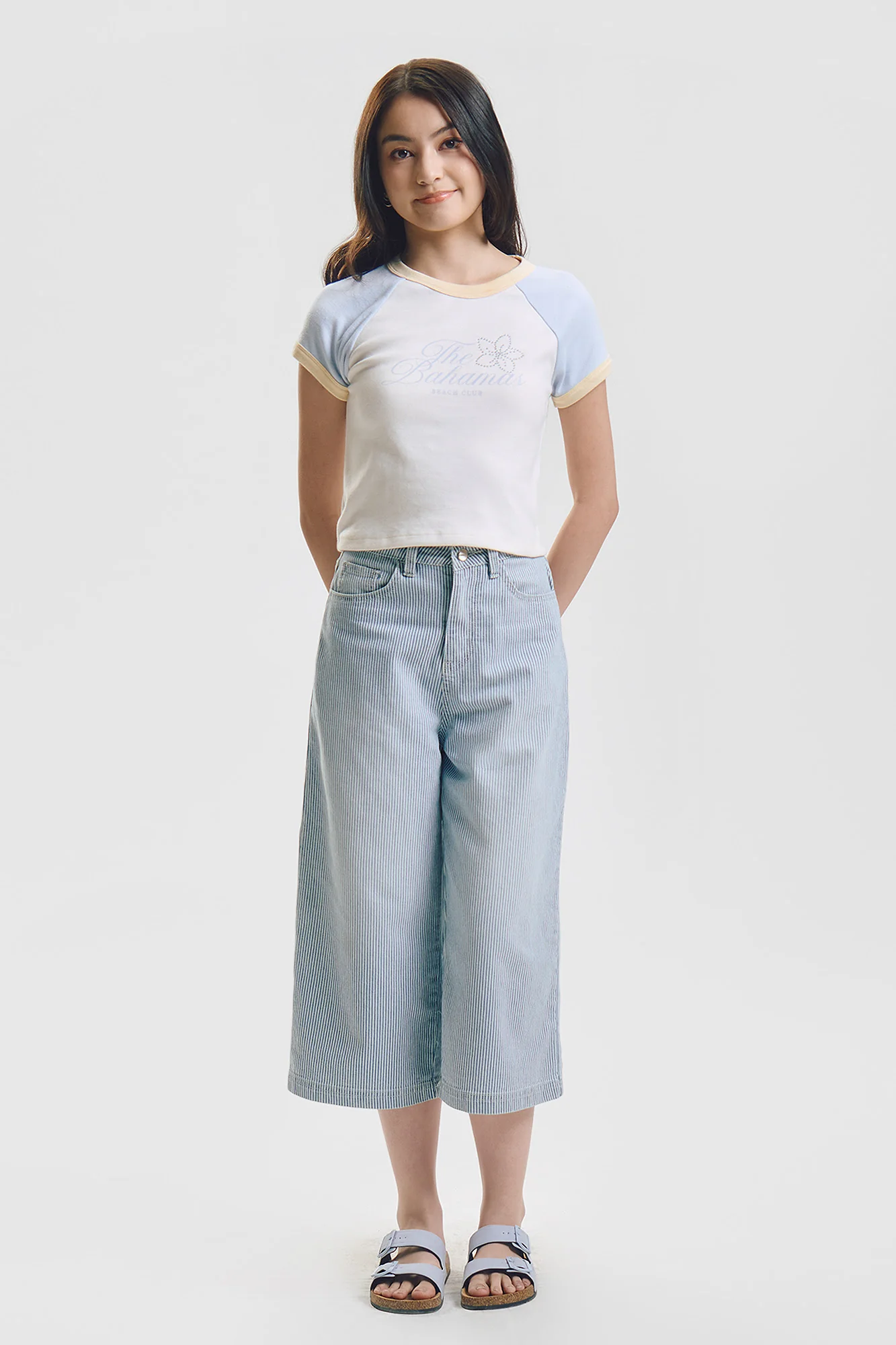 Striped Denim Culottes - Image 5