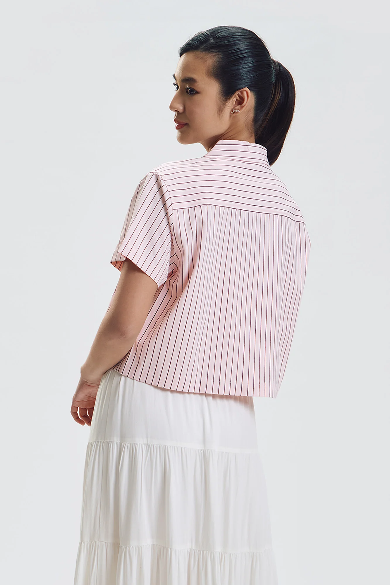 Striped Relaxed Button Down Shirt - Image 3