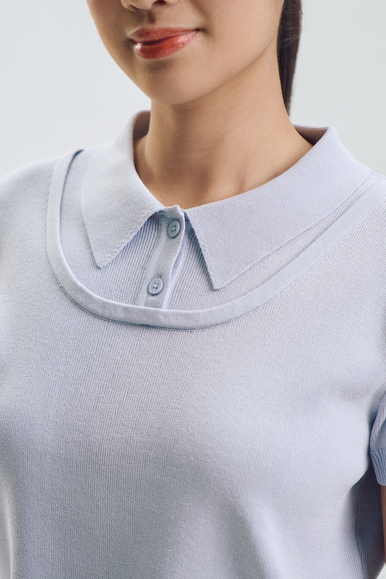 Two-Fer Light Knit Polo - Image 2