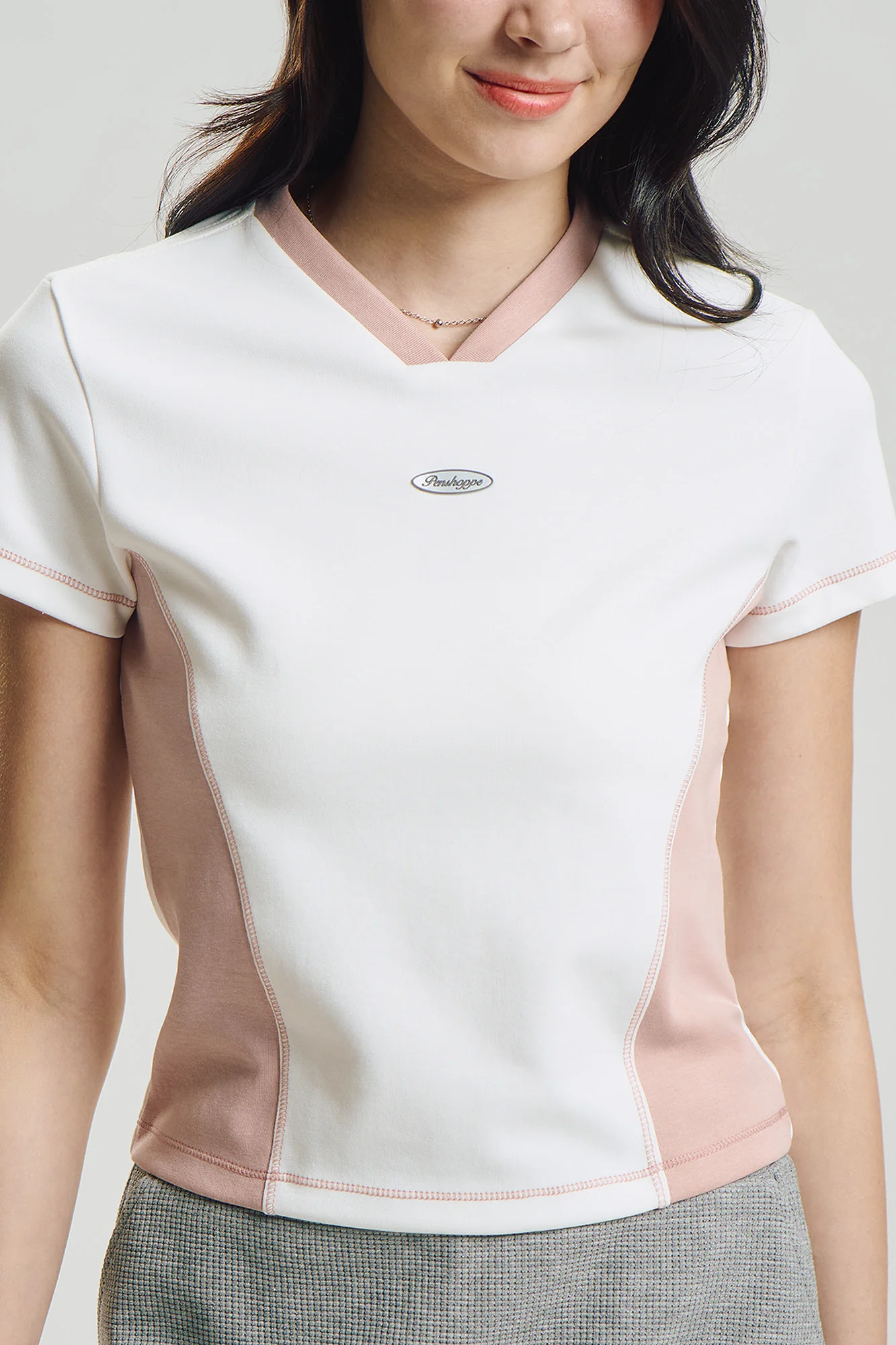 V-Neck Slim Graphic T-Shirt - Image 2