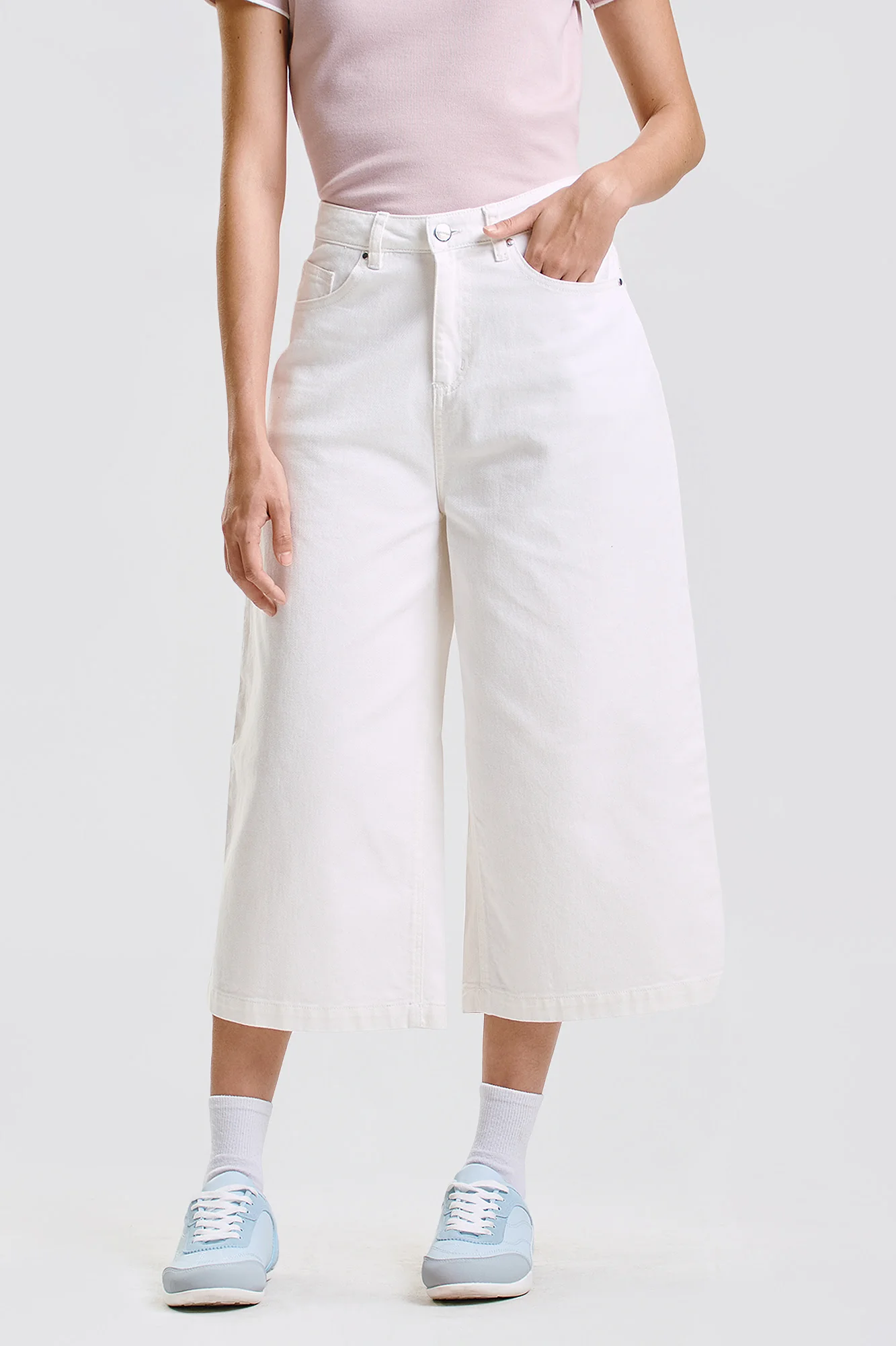 White Denim Culottes