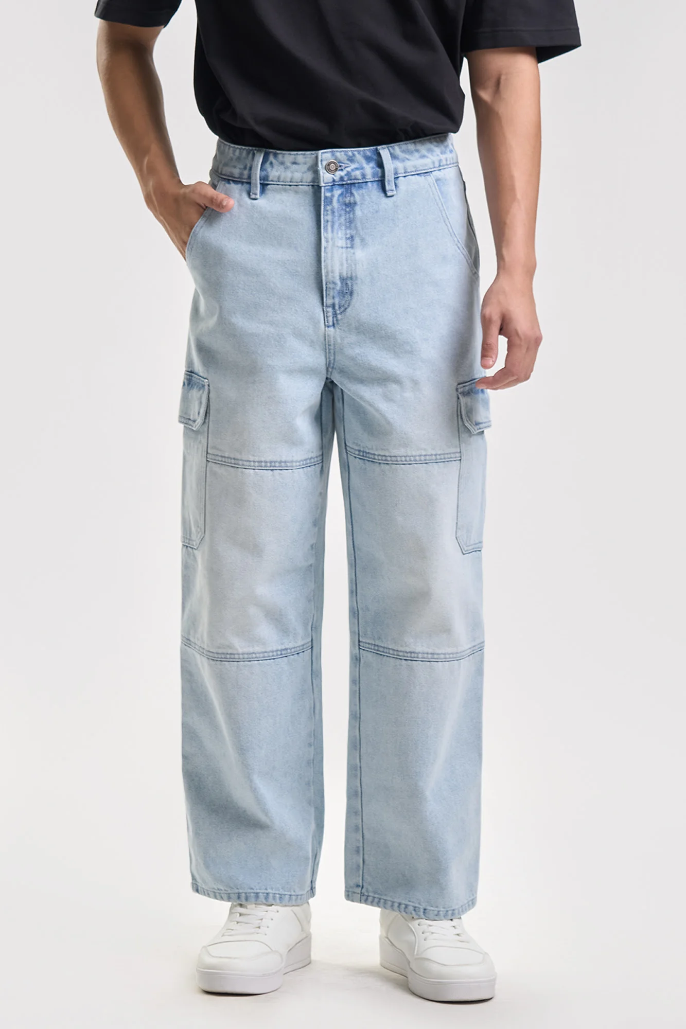 Wide Fit Cargo Jeans
