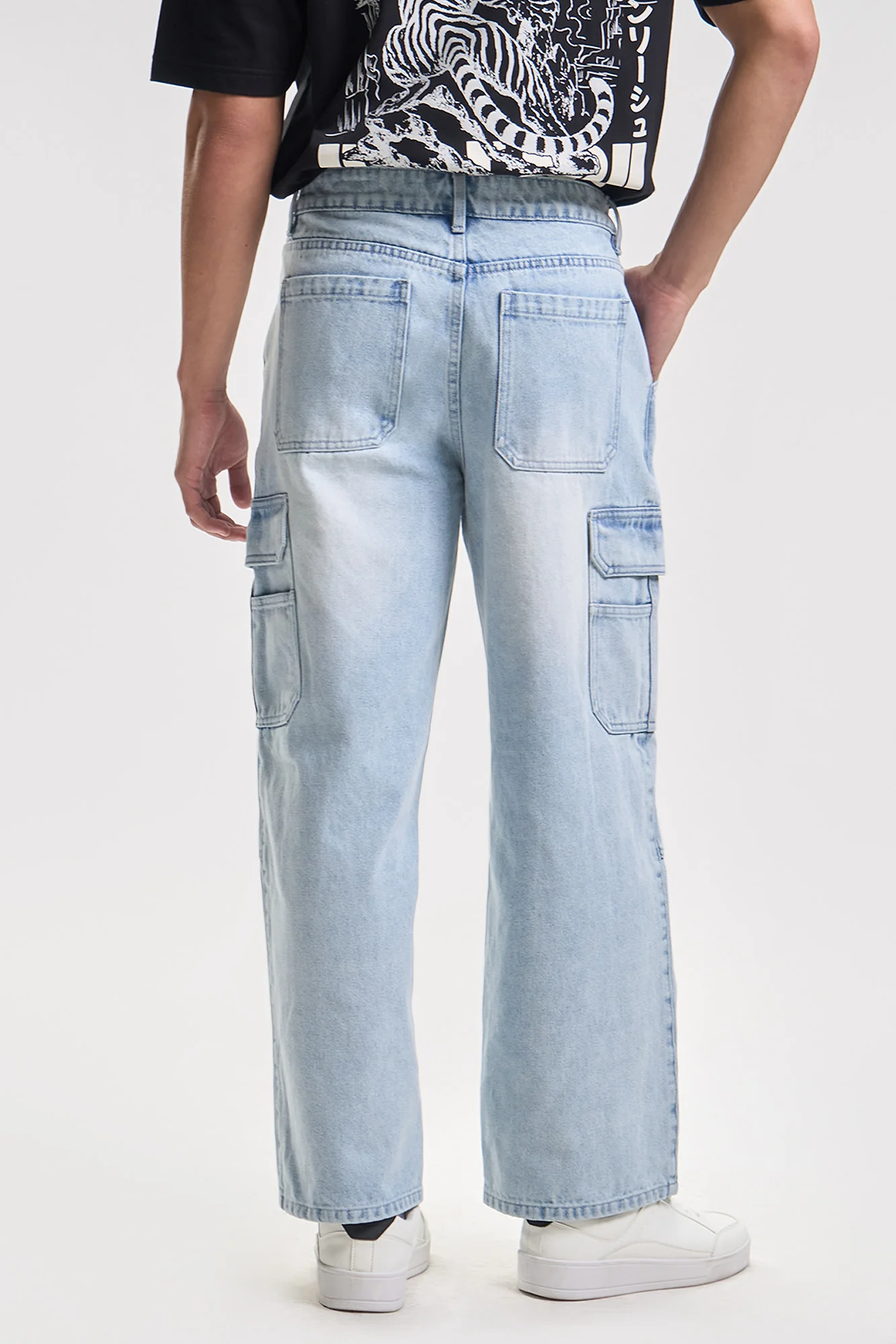 Wide Fit Cargo Jeans - Image 3