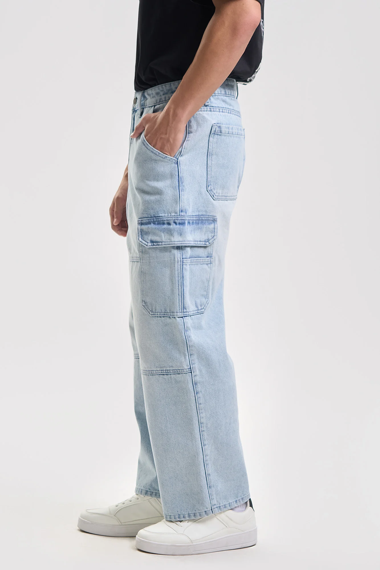 Wide Fit Cargo Jeans - Image 4