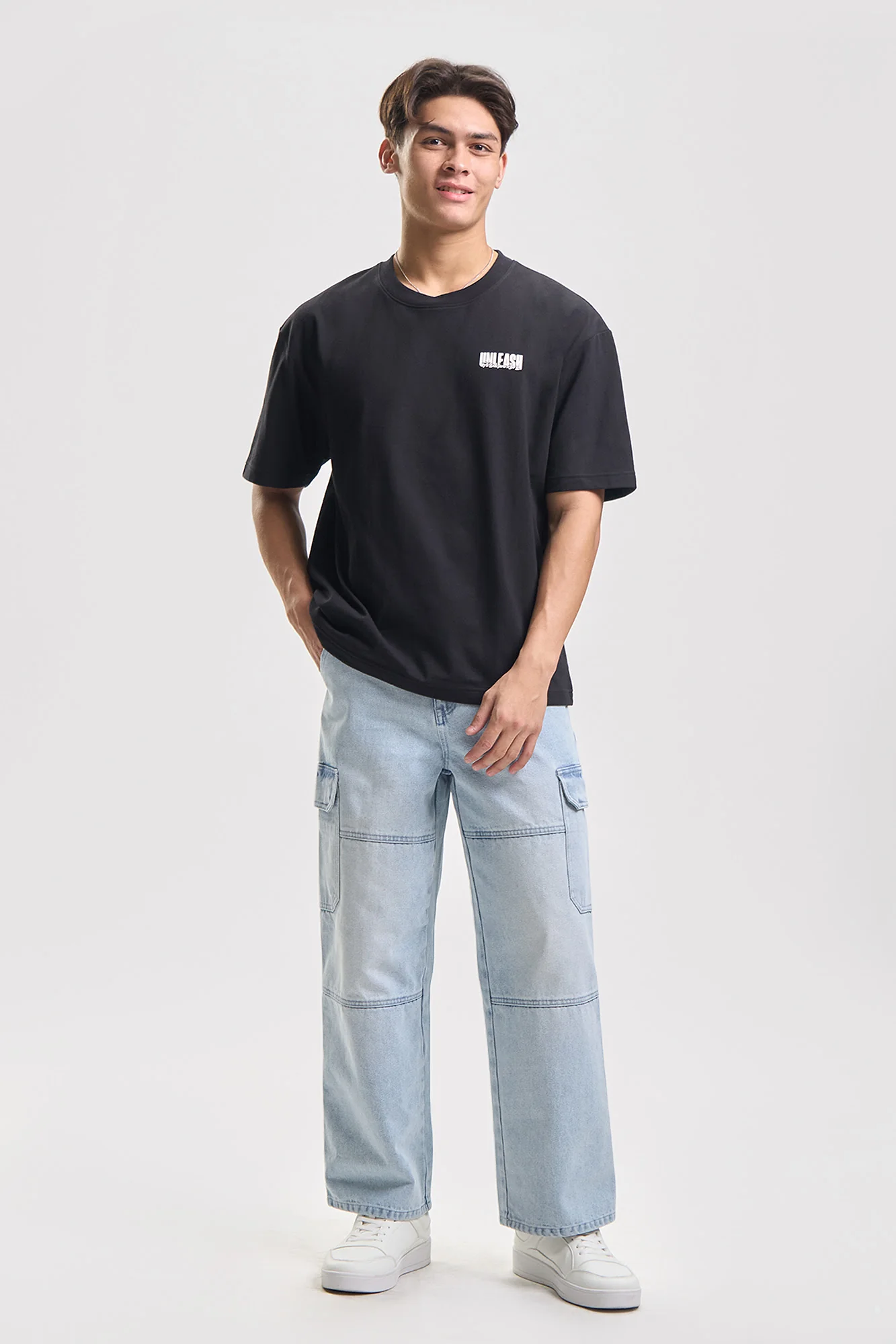 Wide Fit Cargo Jeans - Image 5