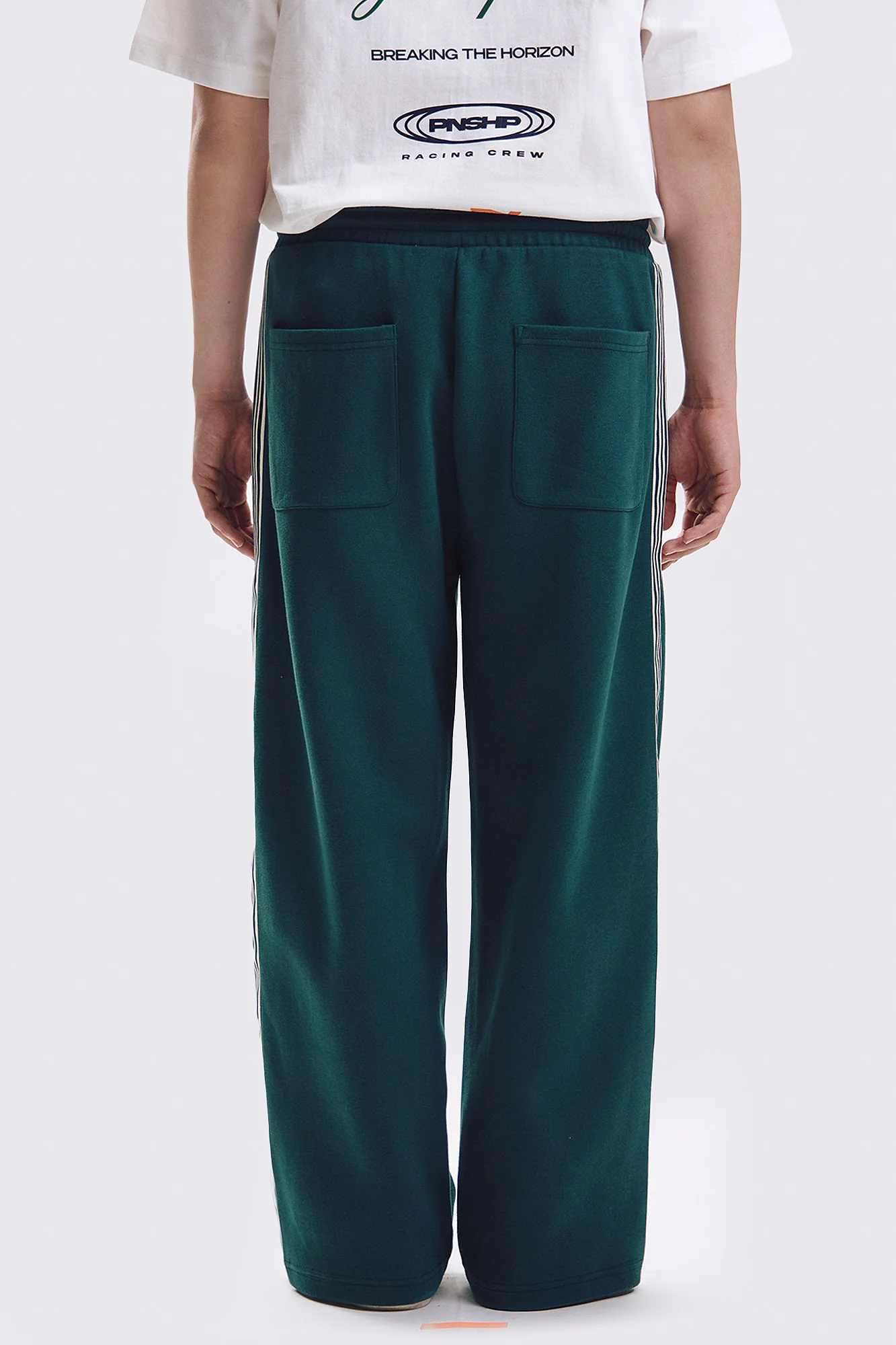 Wide Fit Track Pants with Jacquard Taping - Image 3