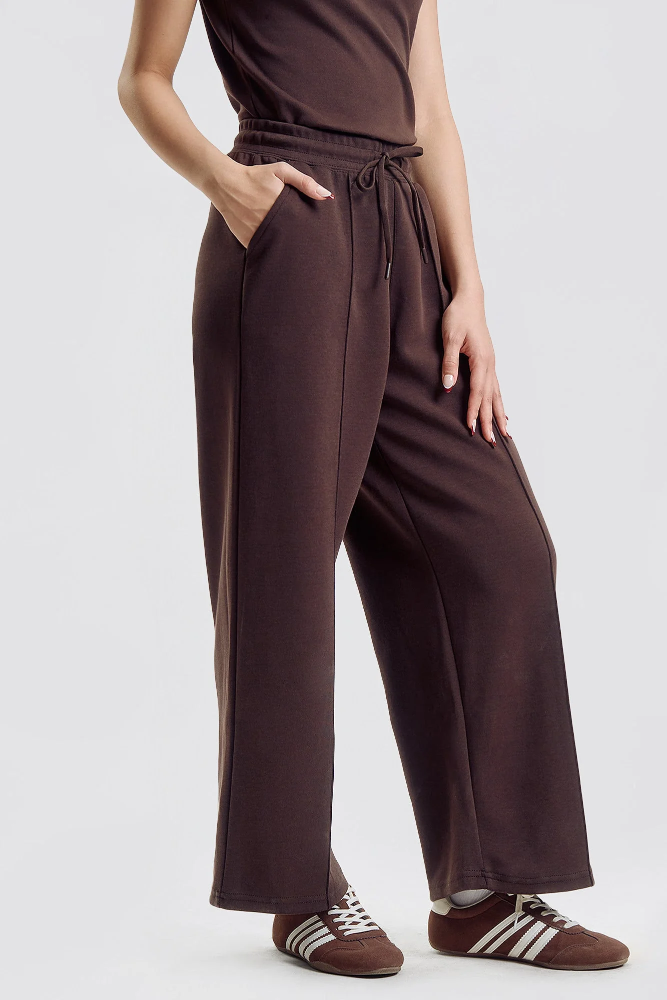 Wide Pintuck Interlock Pants - Image 9