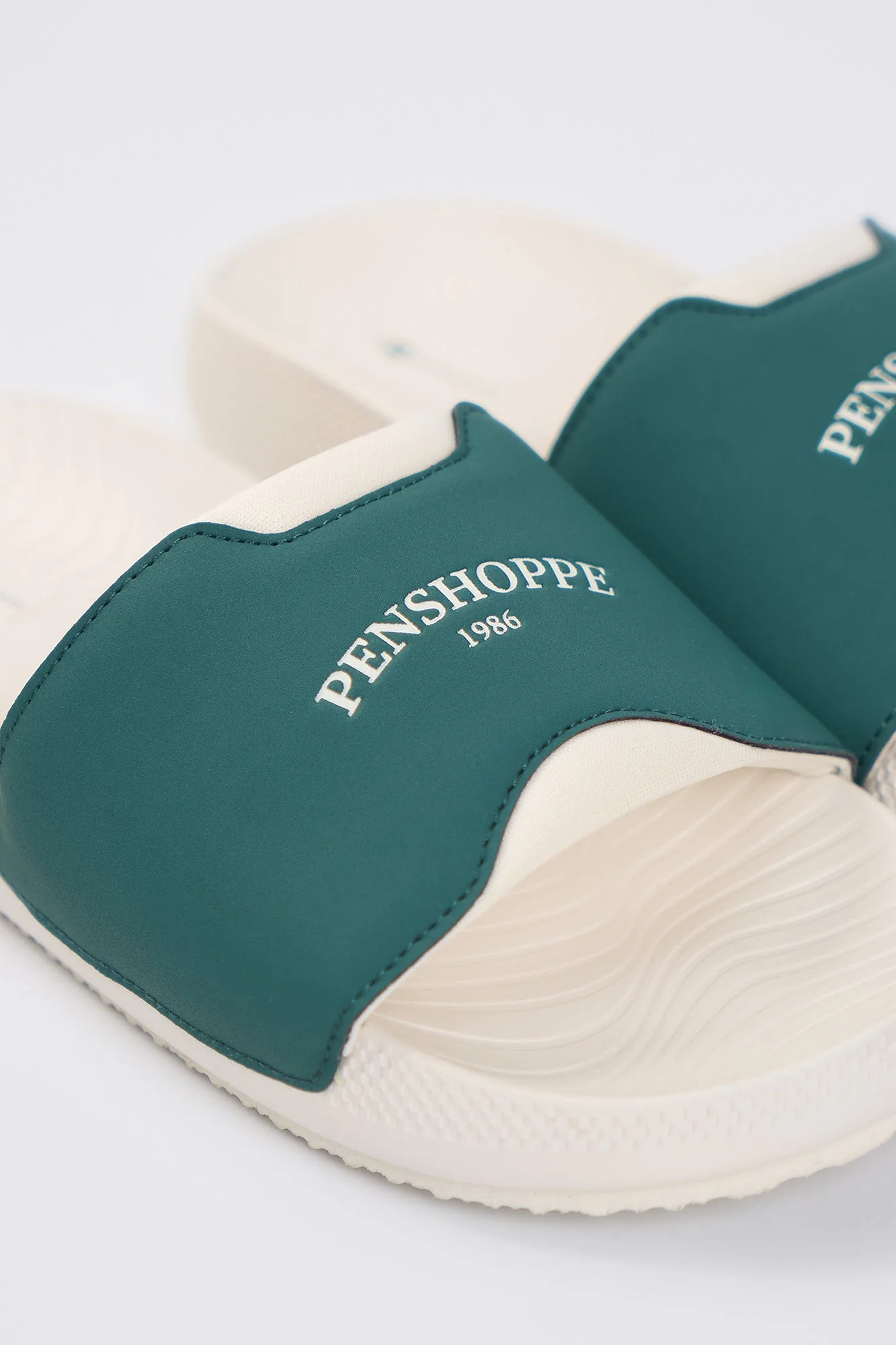 Women's Leather Padded One Band Slides - Image 8