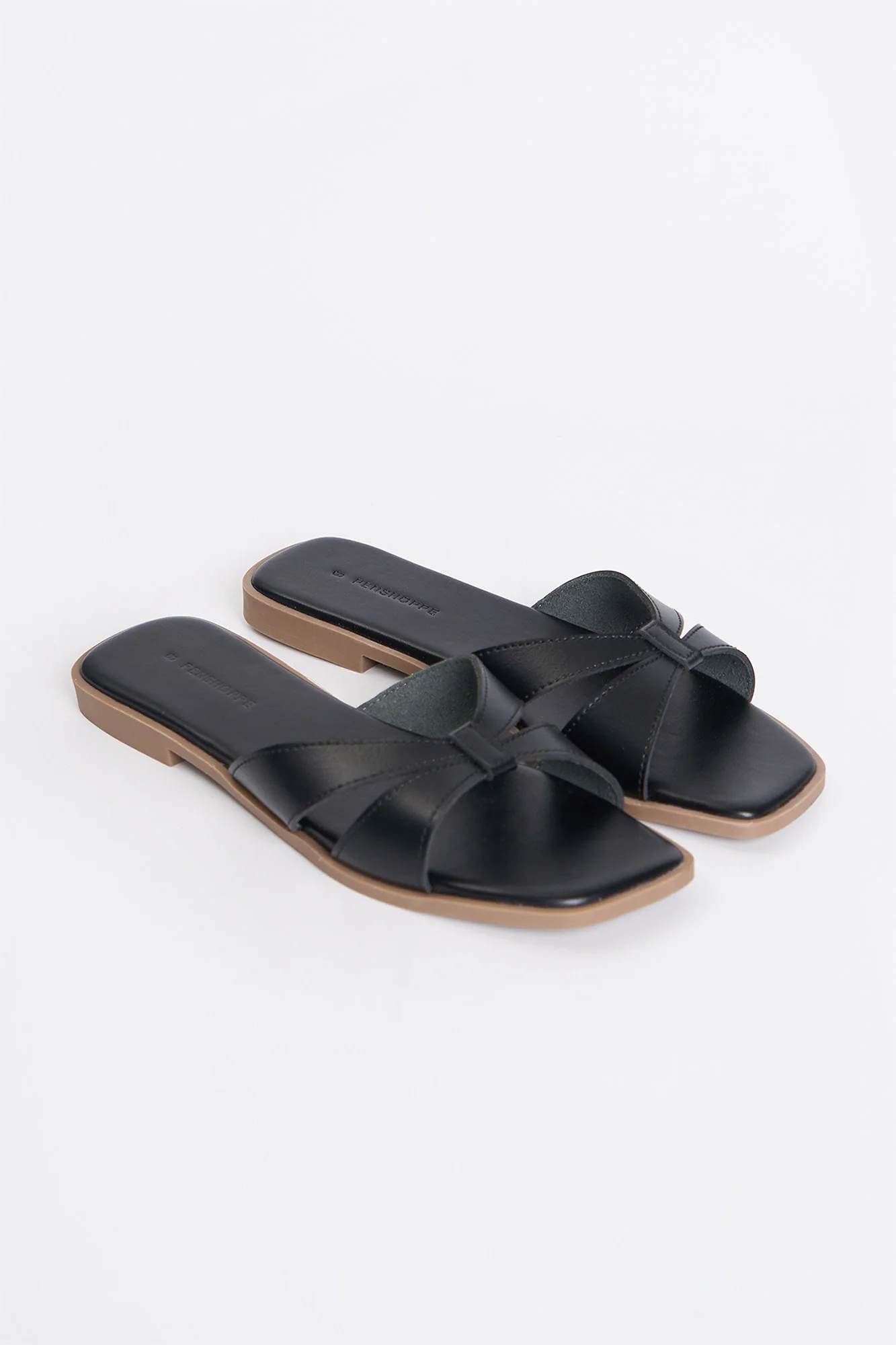 Women's Leather Slip On Sandals