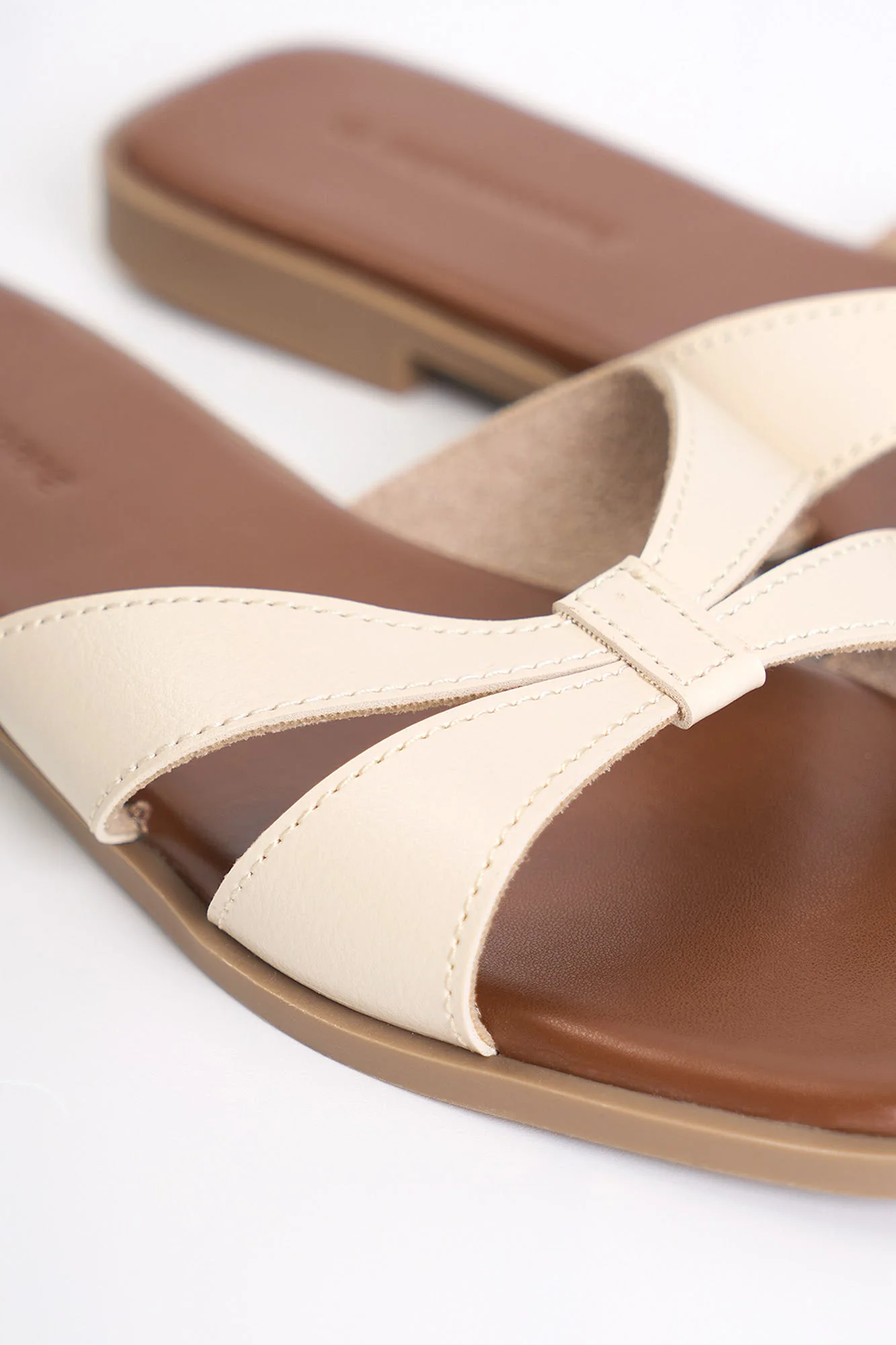 Women's Leather Slip On Sandals - Image 8