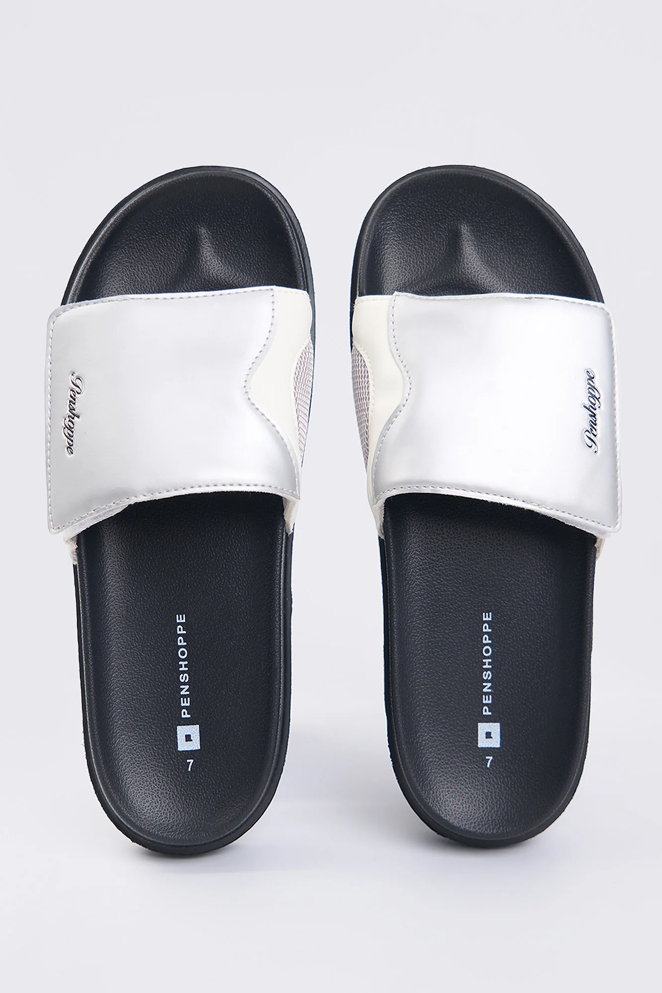 Women's Leather Velcro Padded Band Slides - Image 2