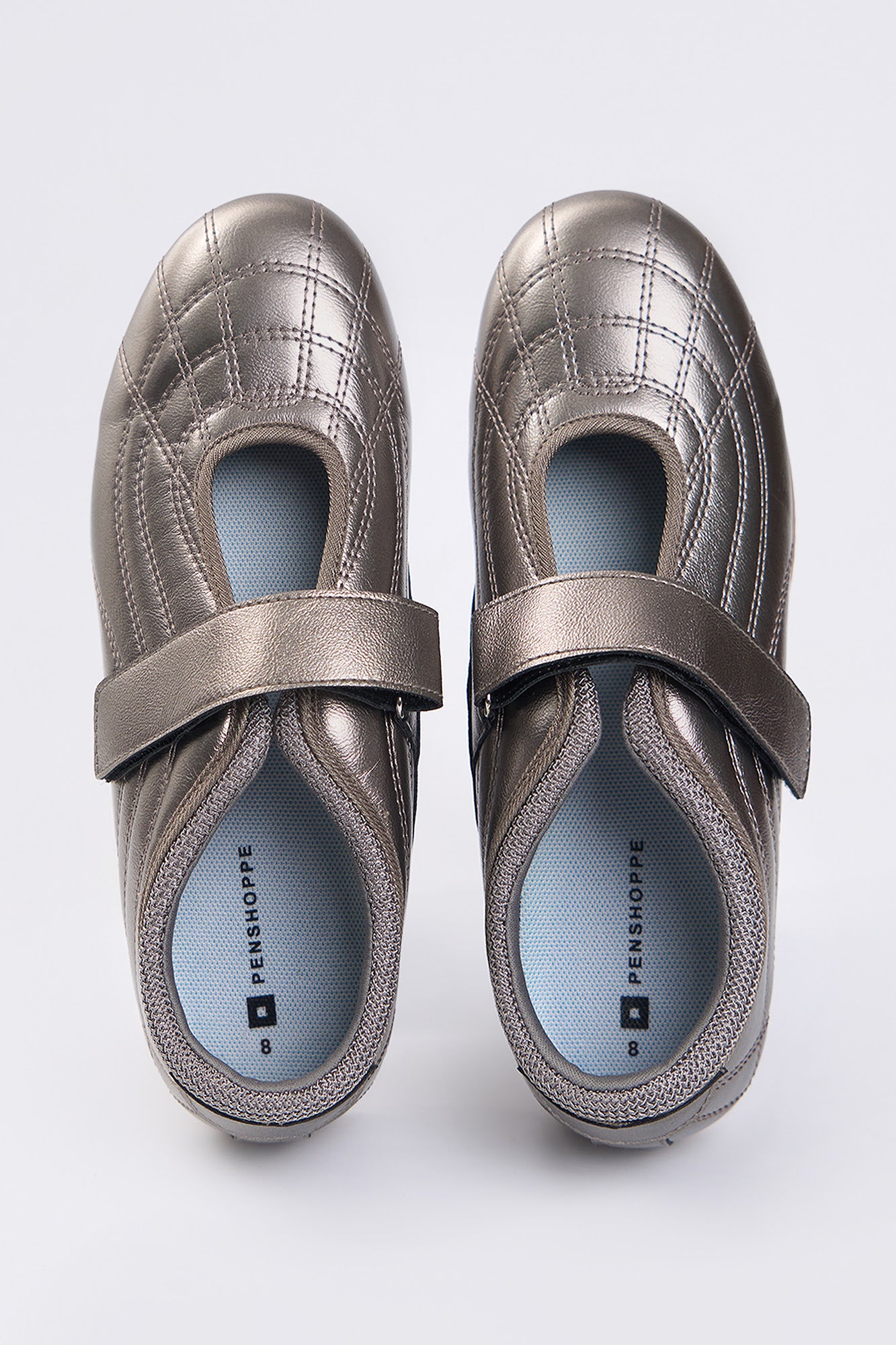 Women's Metallic Leather Ballet Sneakers - Image 2