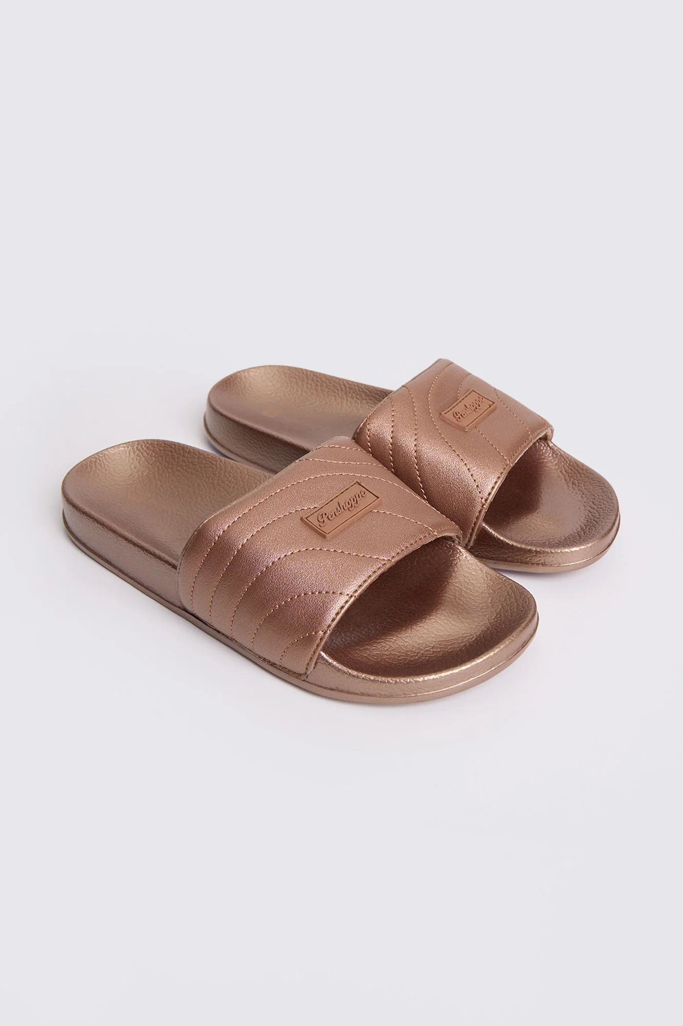 Women's Padded Leather Band Slides