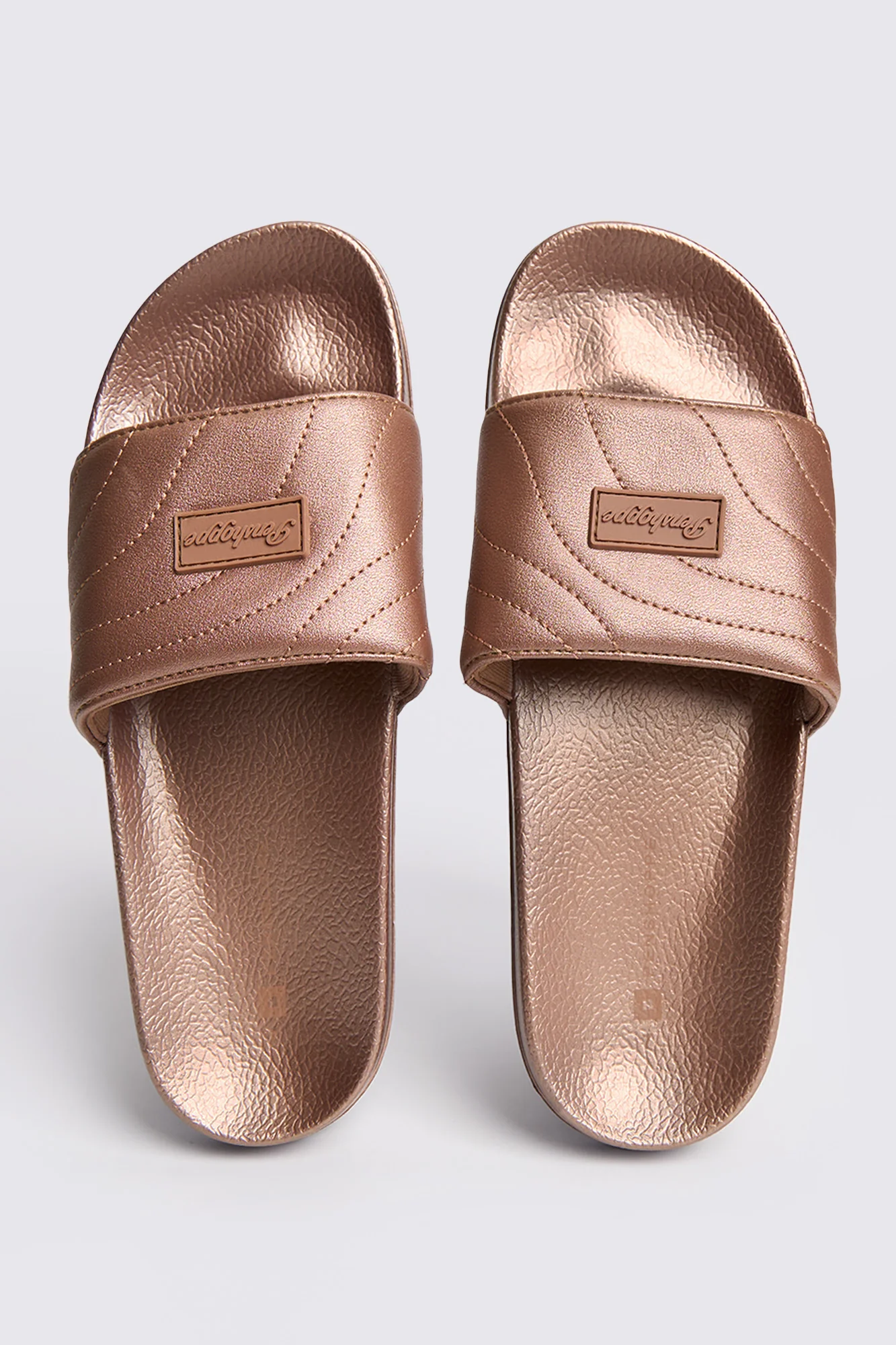 Women's Padded Leather Band Slides - Image 2