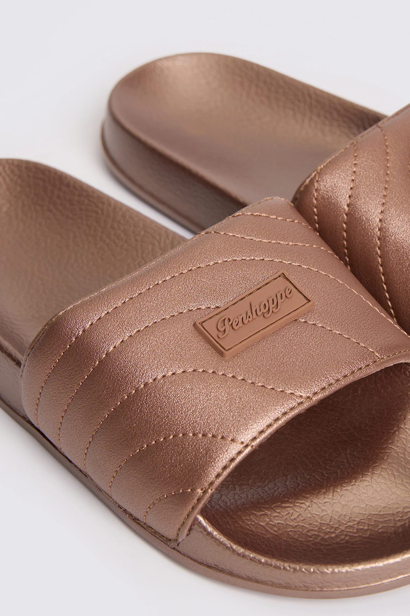 Women's Padded Leather Band Slides - Image 4